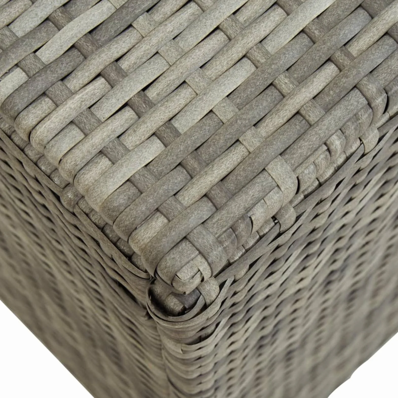 IKAYAA Baúl de Exterior Ratán PE 200x50x60 cm Gris