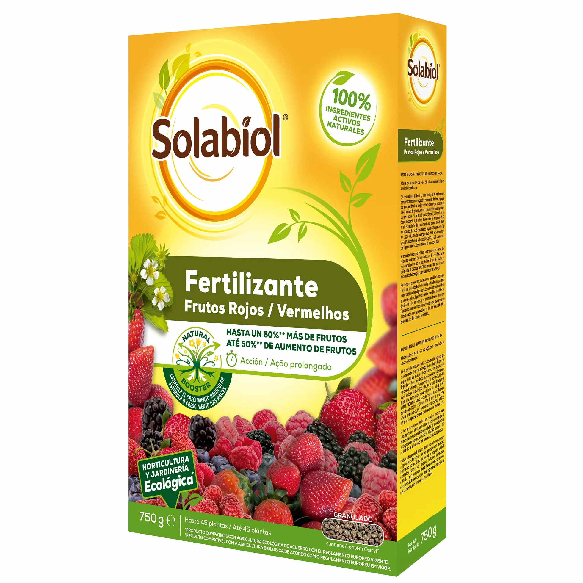 Solabiol Fertilizante para frutos rojos 100% orgánico con estimulador radicular
