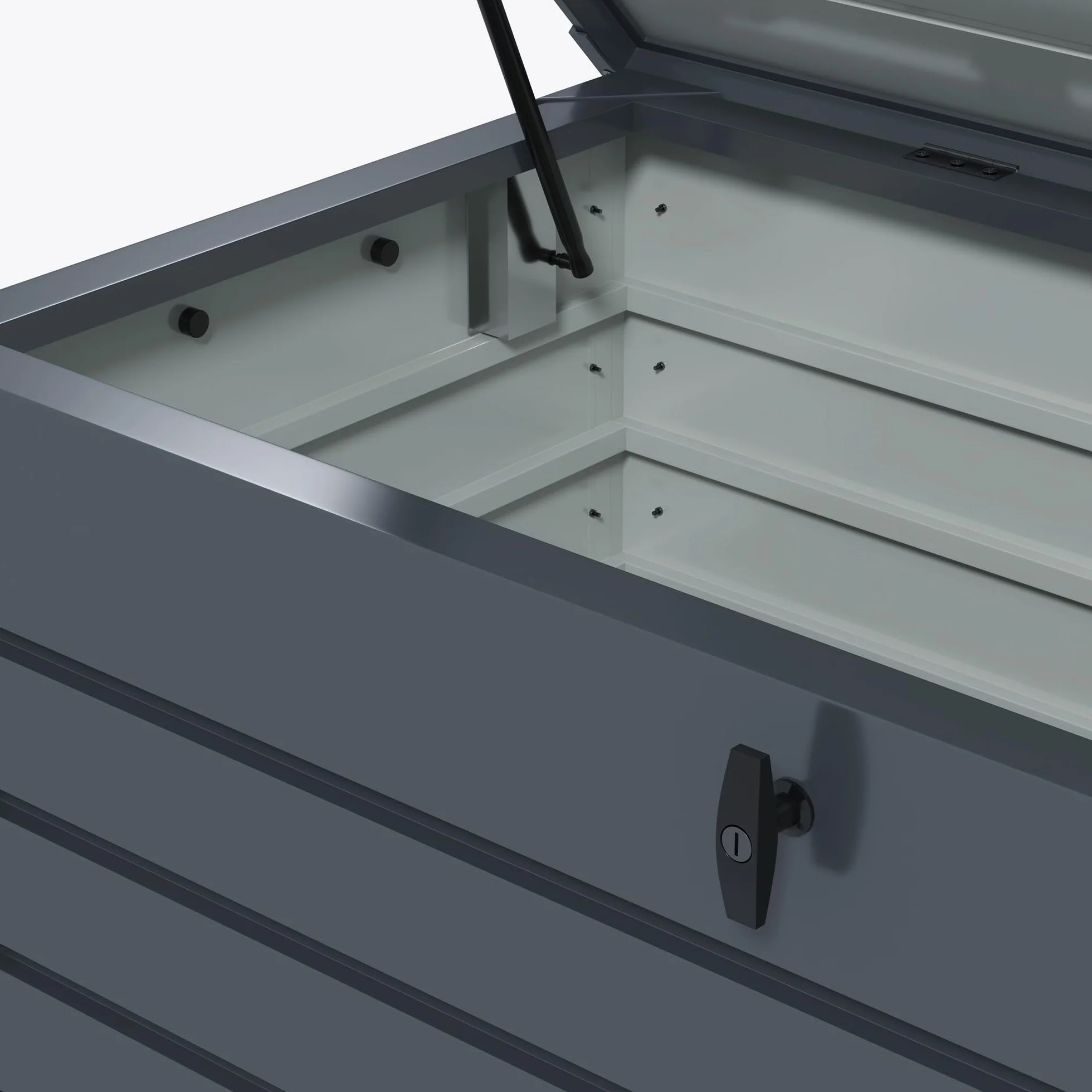 Outsunny Baúl Almacenaje Exterior 311L Acero Galvanizado 4 Ruedas Impermeable 120x62x66 cm Gris Oscuro