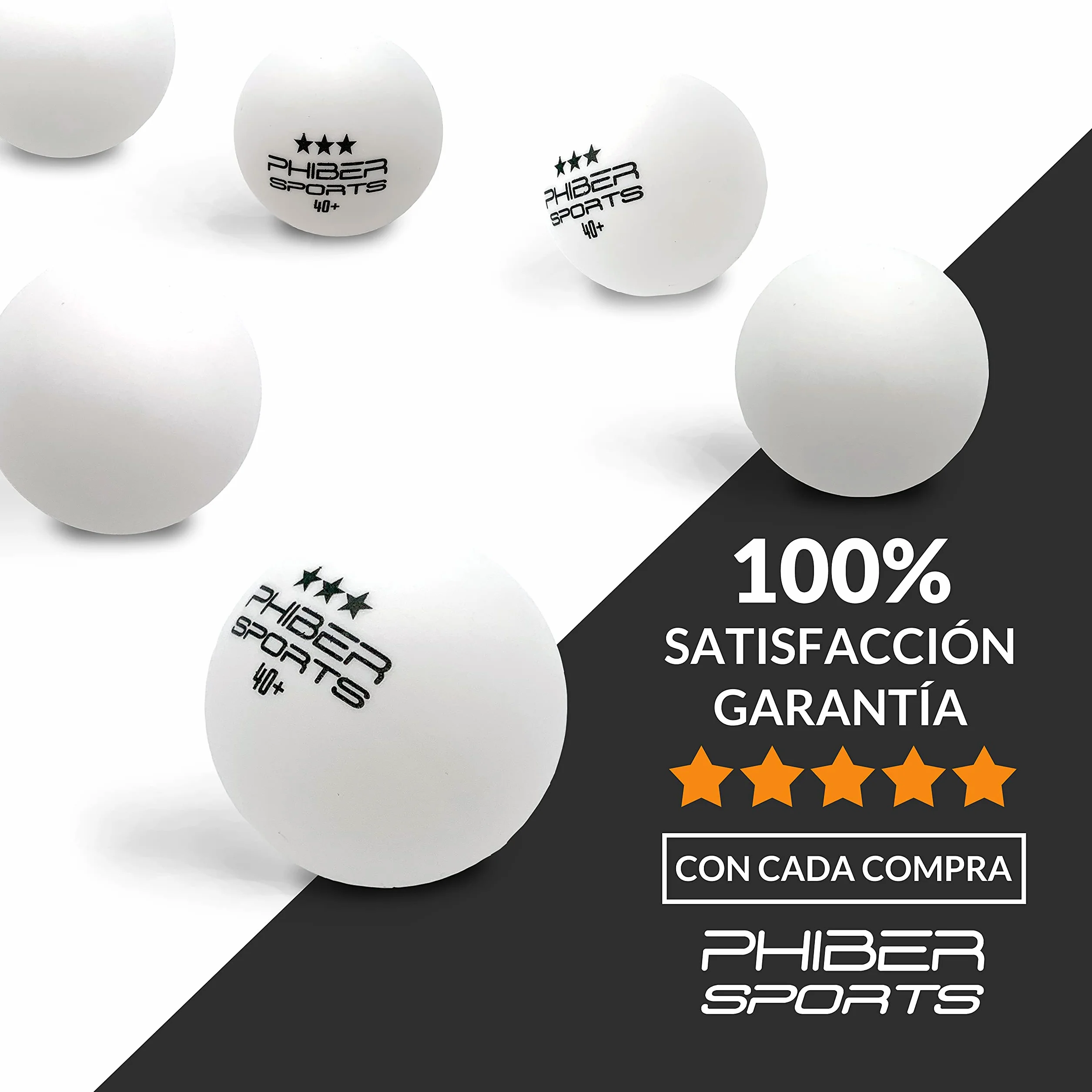 PHIBER-SPORTS Pelotas de Tenis de Mesa Premium 3 Estrellas 24 Piezas