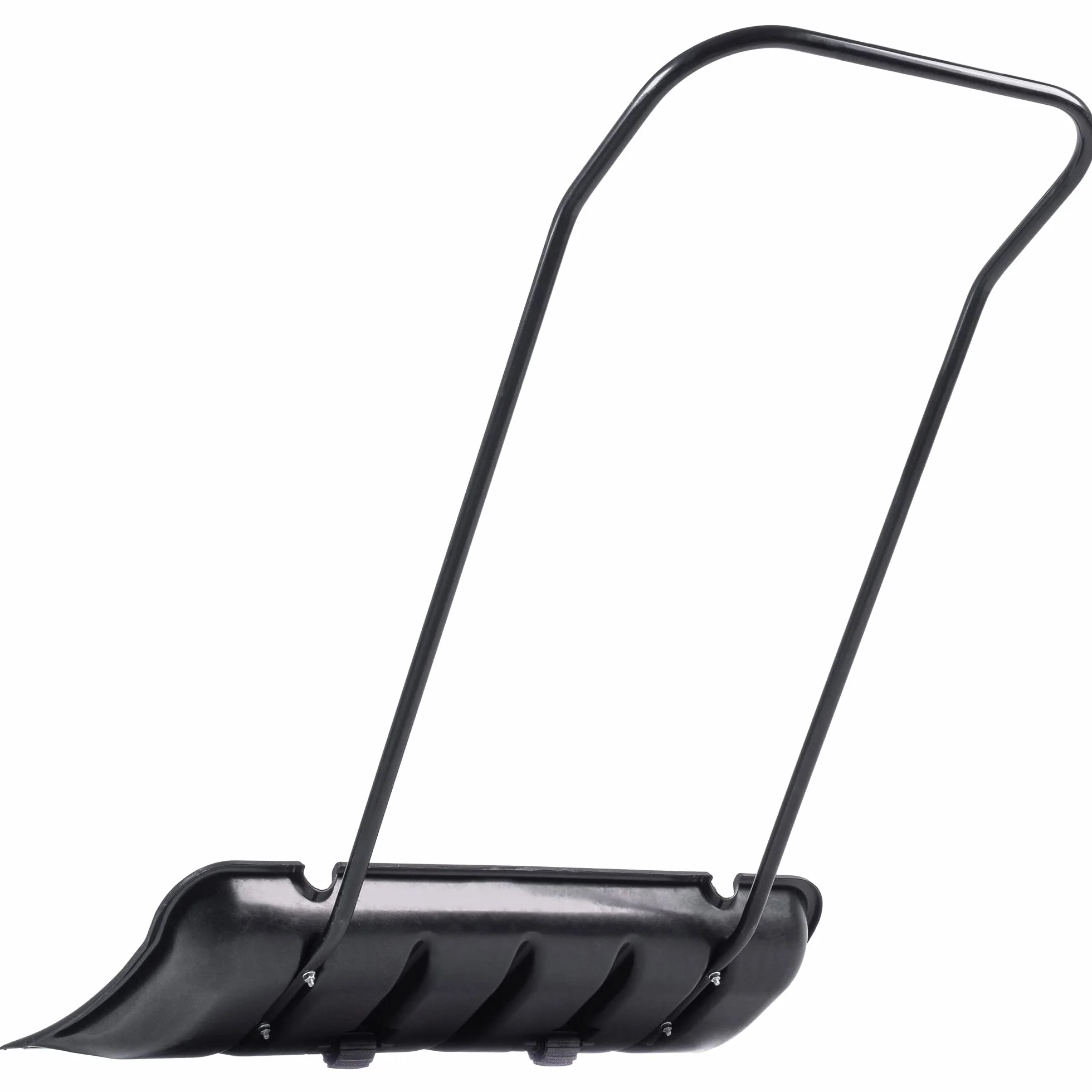 KADAX Pala quitanieves con borde de perfil de aluminio, ruedas, mango de metal, hoja de plástico, negro