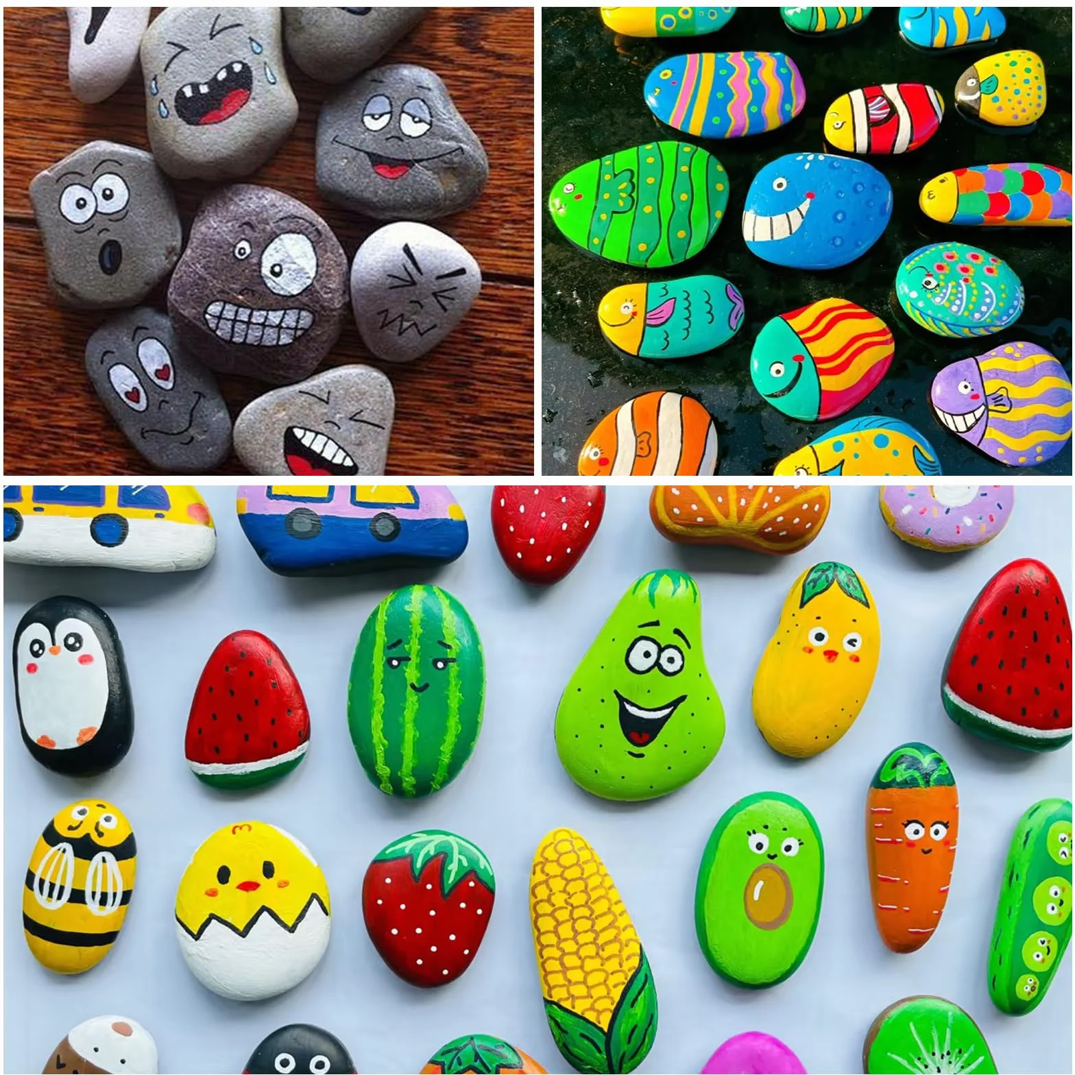 Piedras para Pintar 50 Piezas 1-3cm Decoración Jardín Acuario Manualidades