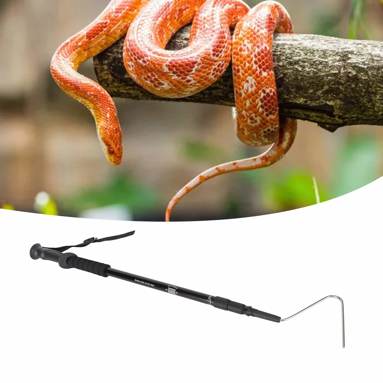 Gancho de Serpiente Plegable de 55 Pulgadas, Acero Inoxidable, Herramienta de Manejo de Recogida