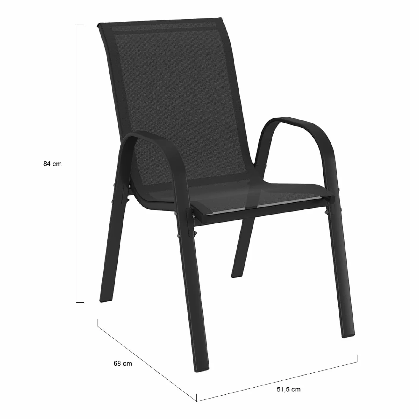 IDMarket - Juego de jardín Madrid con mesa extensible de 135-270 cm y 12 sillas apilables, color negro