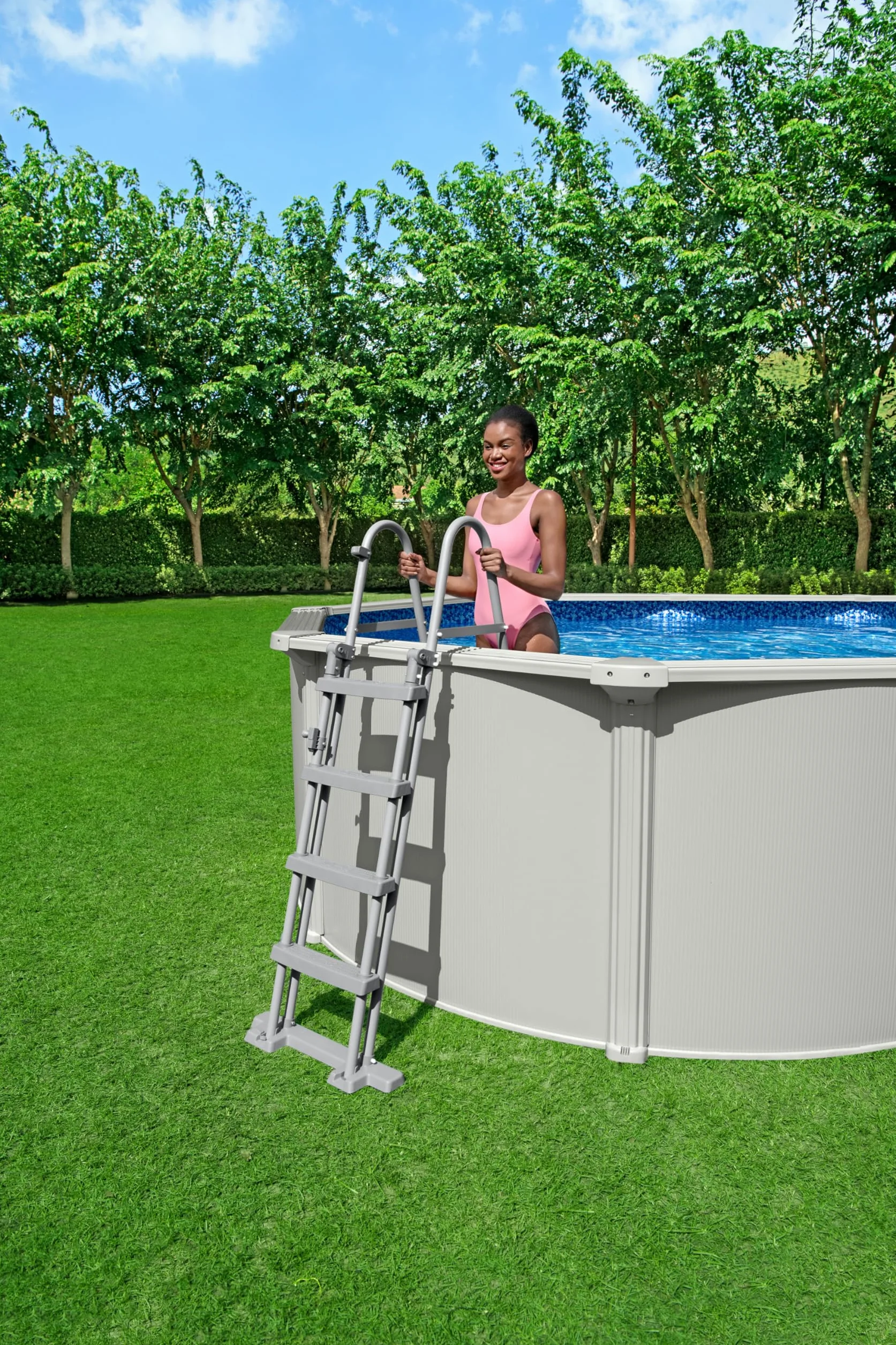 Bestway Escalera Piscina Abatible 1,22 m con Seguro