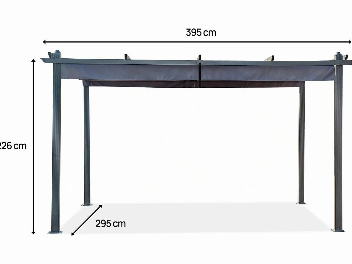 Habitat et Jardin Pérgola de Aluminio con Techo retráctil - 3 x 4 m - Antracita