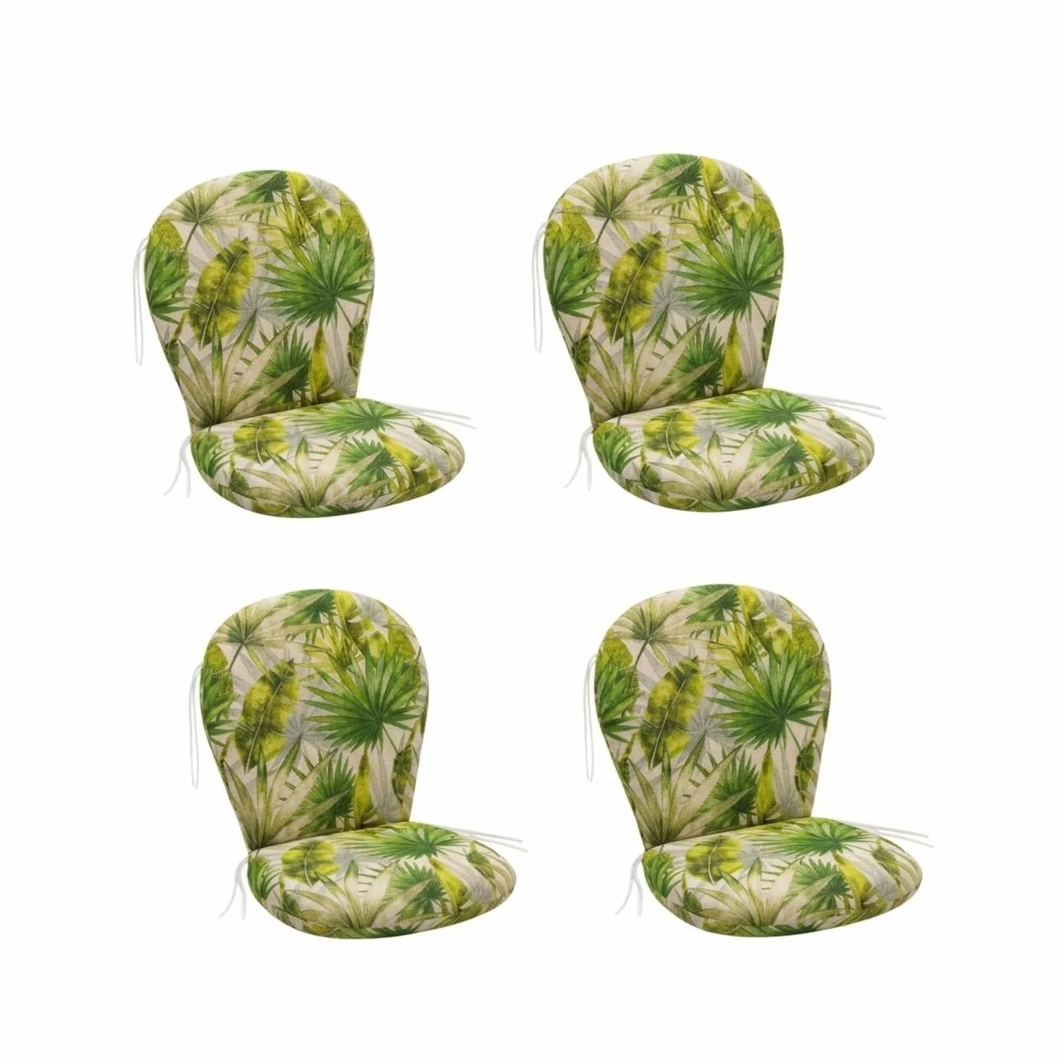 Cojín para Silla de Exterior en Forma de Guitarra Pack 4 Unidades 50x92x3,5 cm con Cremallera y Cordones Ajuste