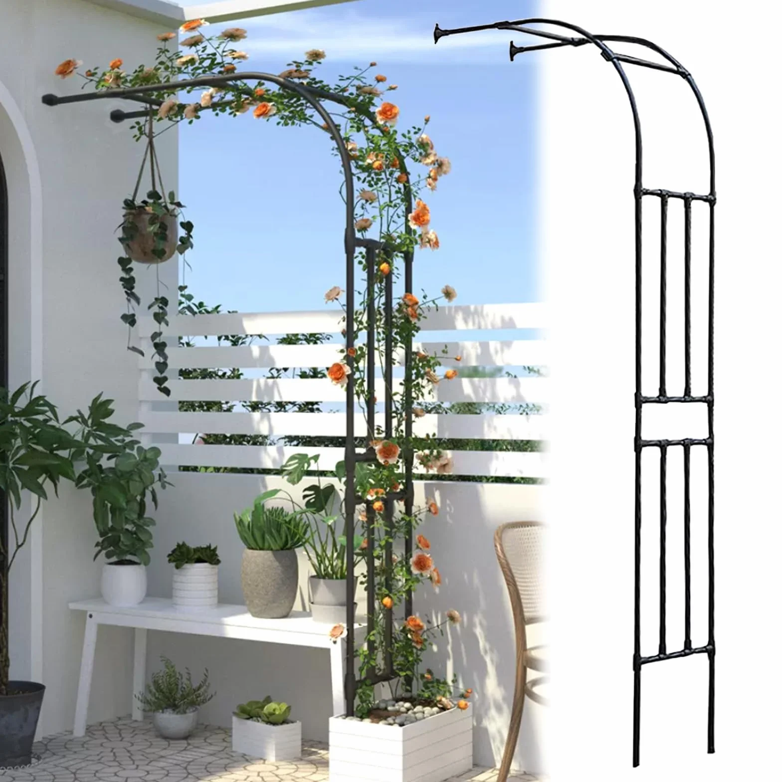 Medio Arco De Rosa Enrejado De Jardín Metal Arco Para Enredaderas Semiarco Resistente Soporte De Enrejado Plantas Trepadoras