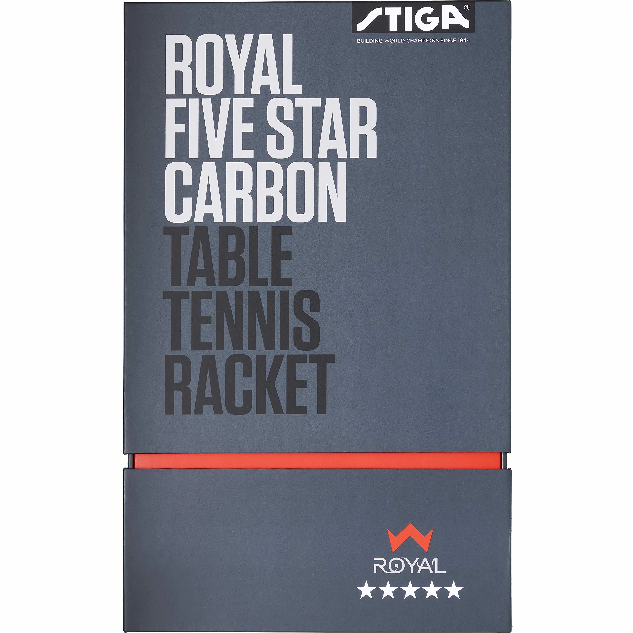 STIGA Royal Carbon Raqueta de Tenis de Mesa 5 Estrellas Profesional Hoja 5 Capas Fibra de Carbono Goma ITTF