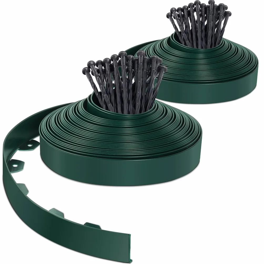 VOUNOT® Borde Jardín Flexible PVC Delimitadores Bordes 40m Altura 5cm Verde