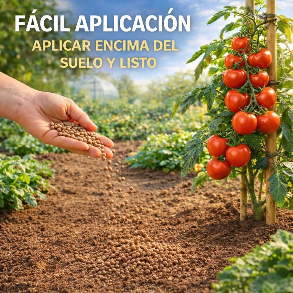 Fertigoo® Abono Orgánico 1kg Gránulos Liberación Lenta para Plantas Frutales y Huerto
