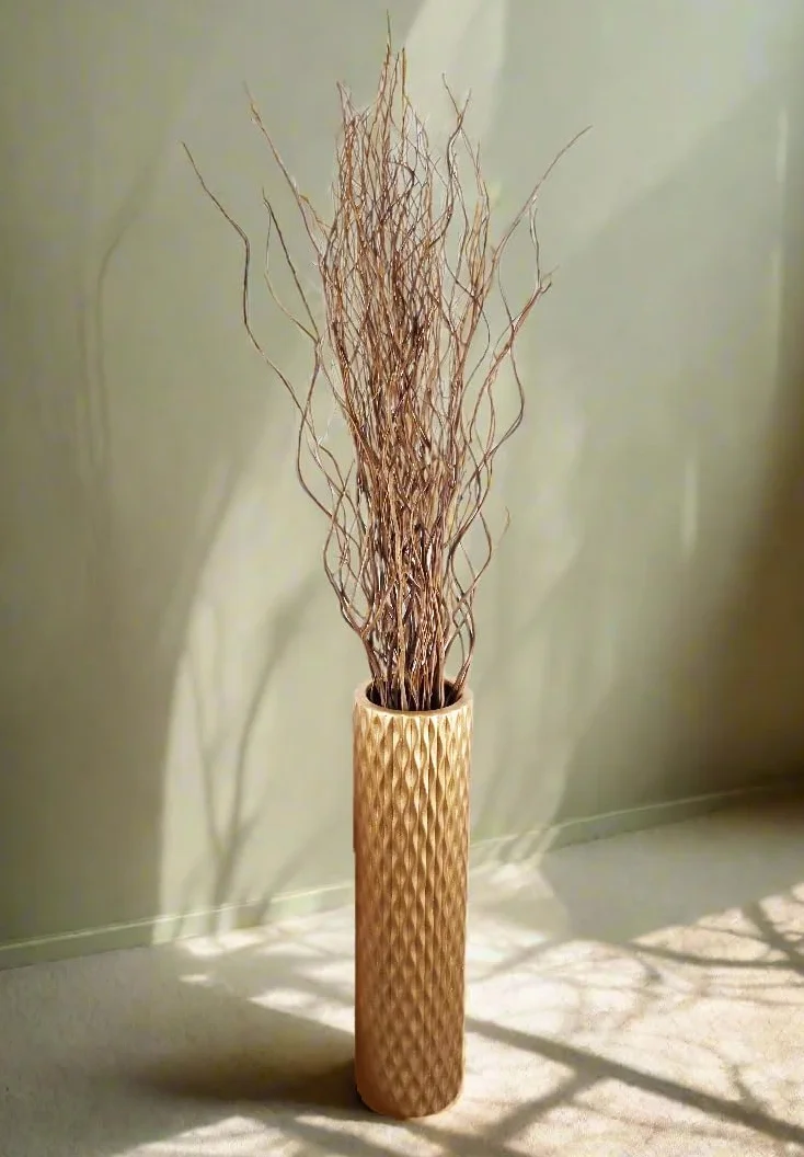 Ramo de ramitas retorcidas de mimbre 120 cm marrón negro plata oro natural chocolate