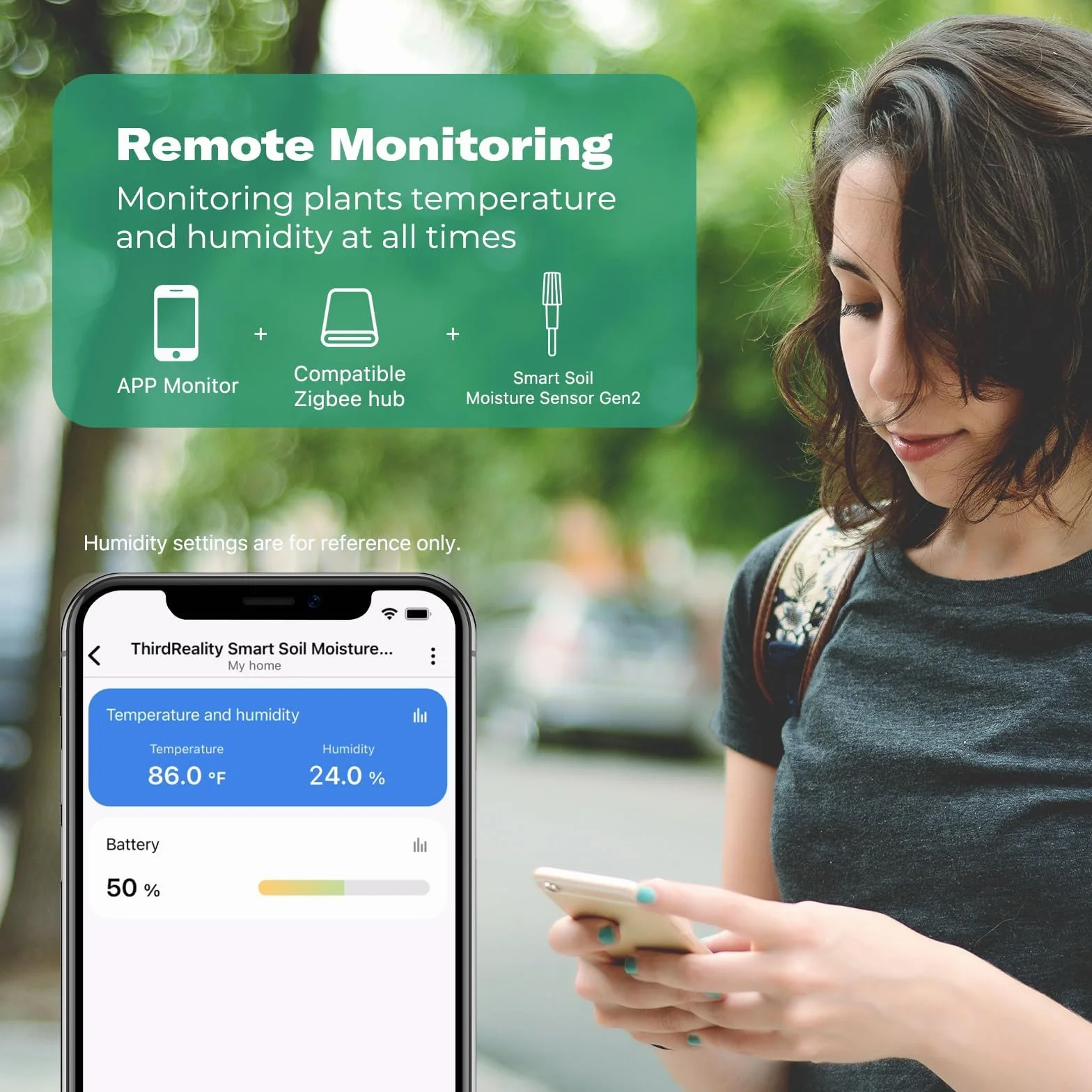 THIRDREALITY Smart Soil Moisture Sensor Gen2, Zigbee, Capacitive, Compatible with Hubitat SmartThings Home Assistant Alexa