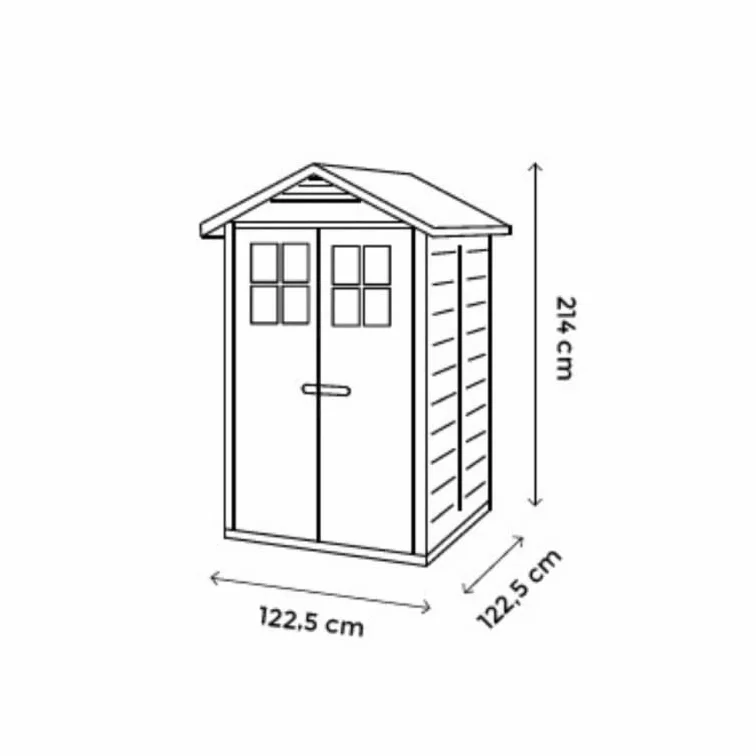 Caseta de jardín de resina Tuscany Evo 120 2 puertas centrales suelo incluido beige 137x144x214 cm
