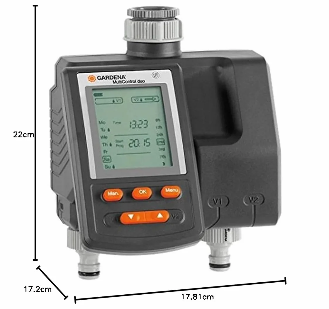 Gardena MultiControl duo Programador de riego automático LCD 1874-20
