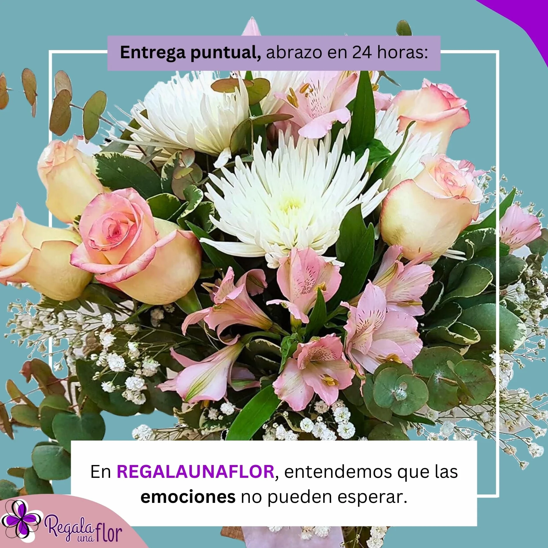 Ramo de flores naturales a domicilio con tarjeta de dedicatoria Armonía
