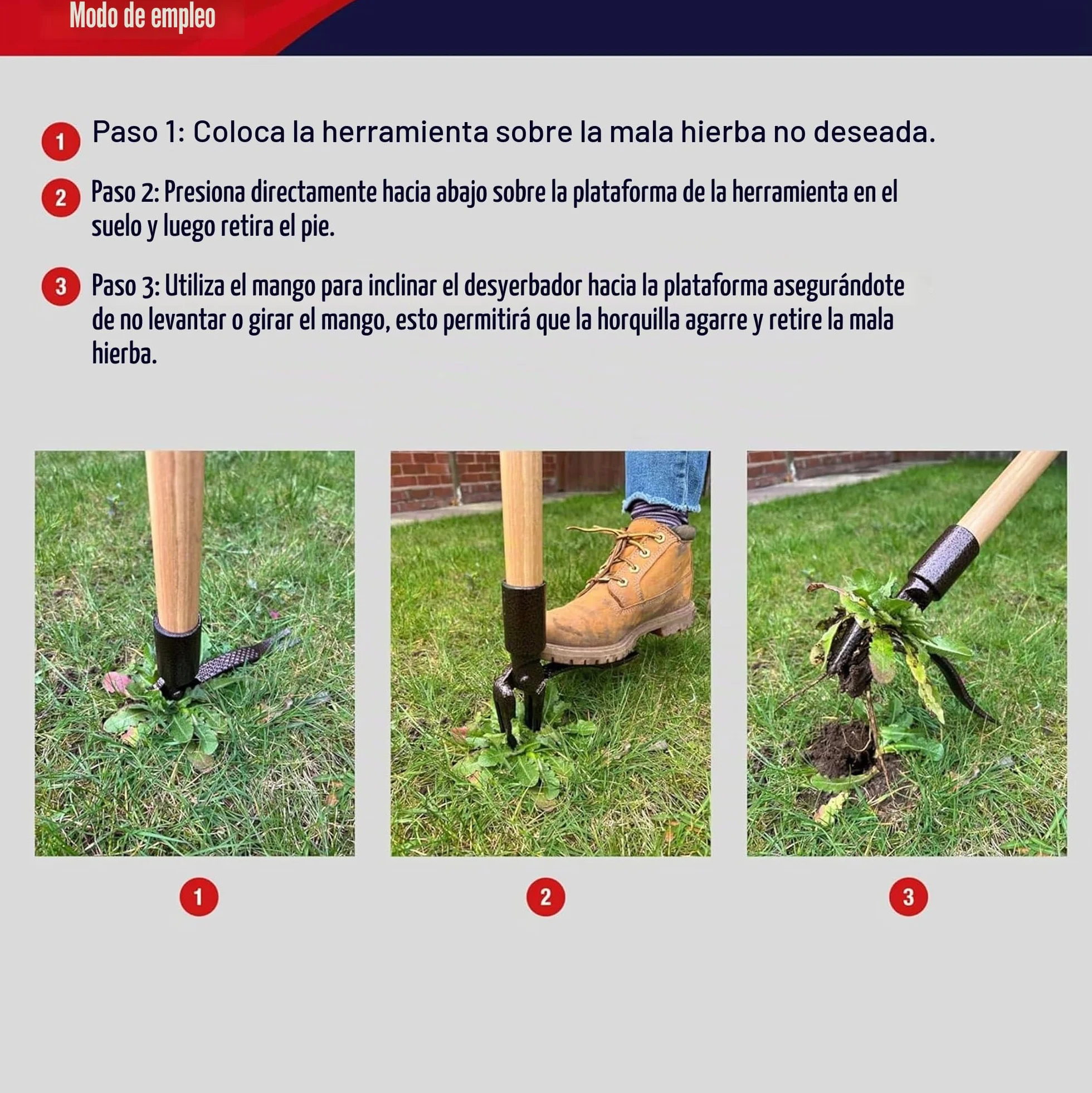 Spear & Jackson 4124NB Deshierbador Tradicional Mango Largo Ergonómico 42" Herramienta de Jardinería