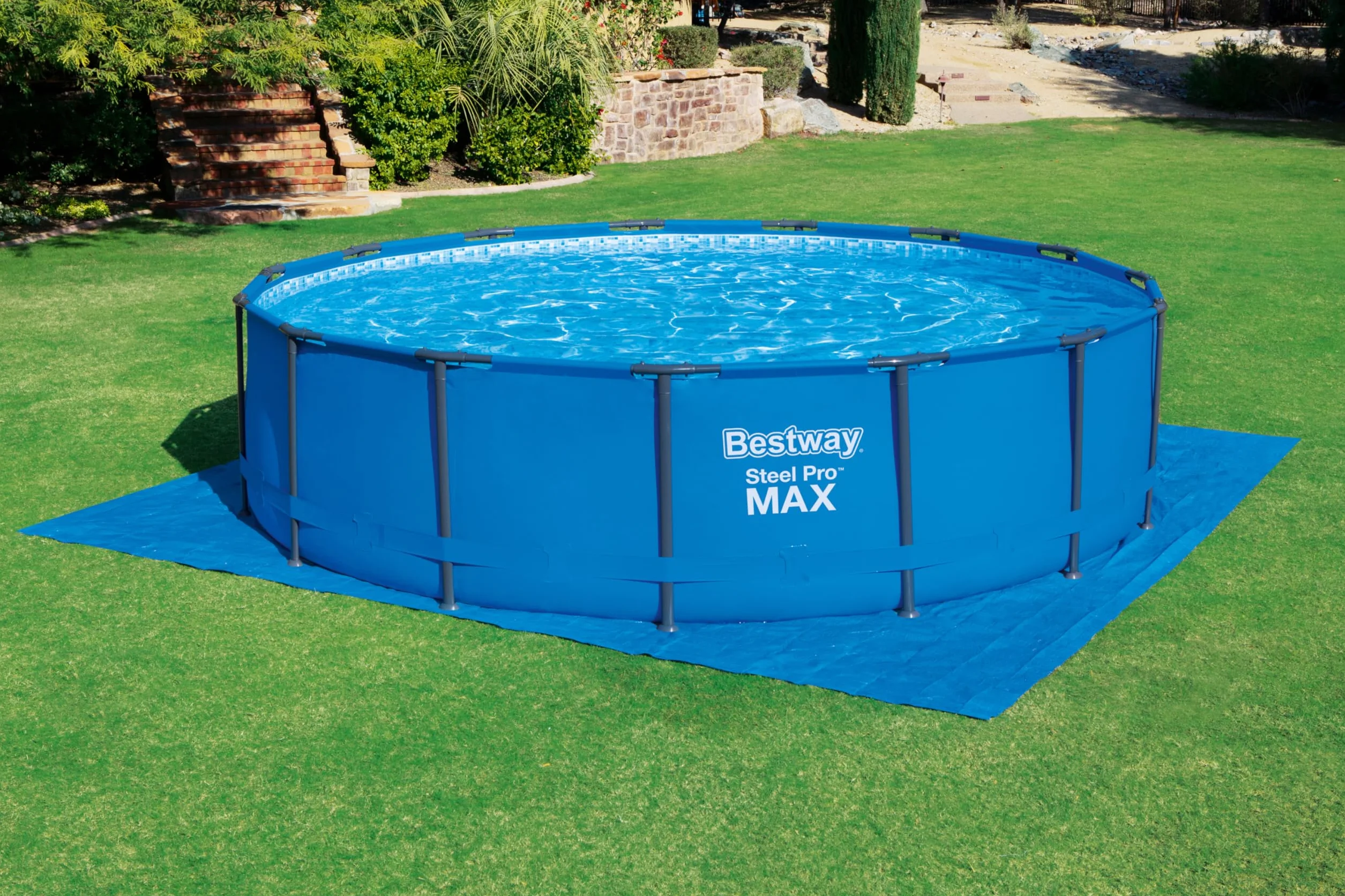 BETSWAY Tapiz Protector de Suelo 488x488 cm para Piscinas Desmontables Azul