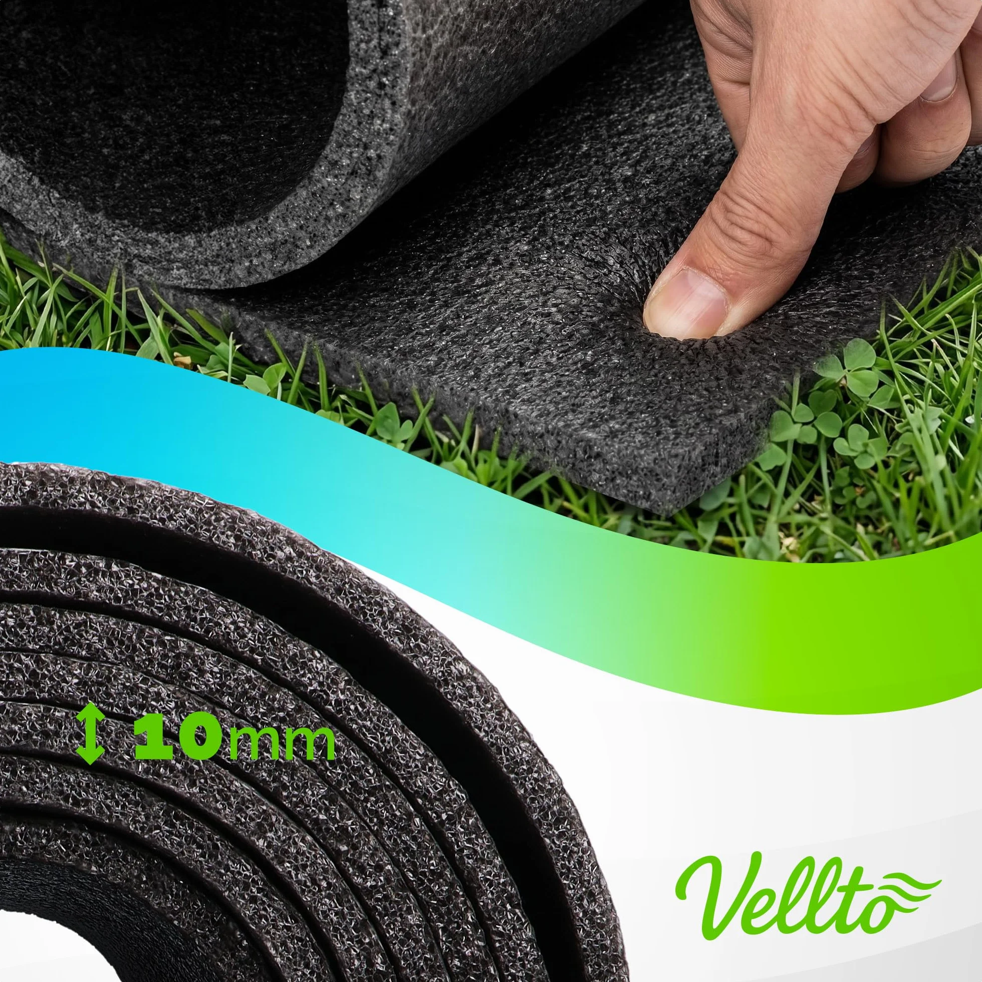 Alfombra Protectora Suelo Impermeable Espuma Gruesa 10 mm 15 m Piscina Jardín Robusto