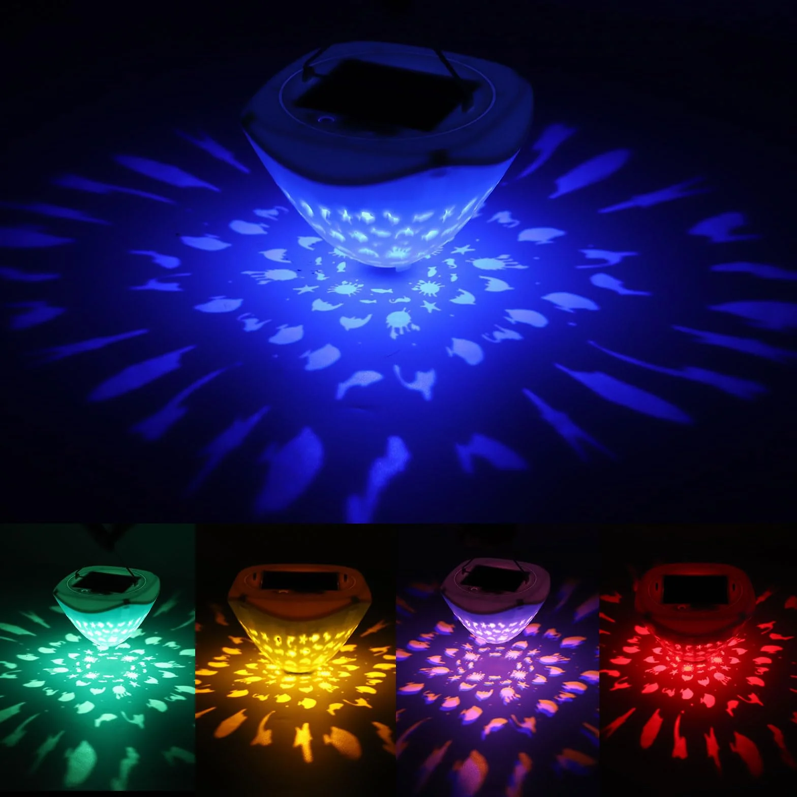Longzhuo Iluminación solar para piscina flotante USB bajo el agua con mando a distancia
