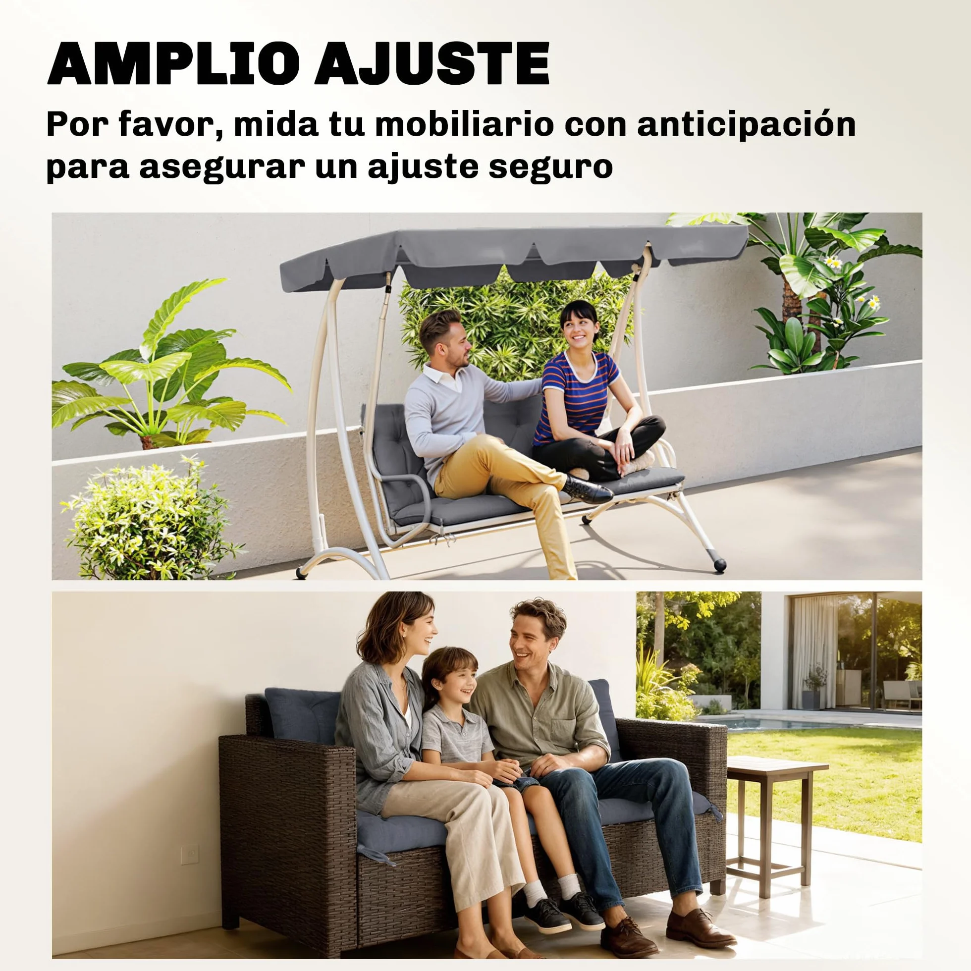 Outsunny Cojín para Banco 150x98x8 cm 3 Plazas Gris Exterior