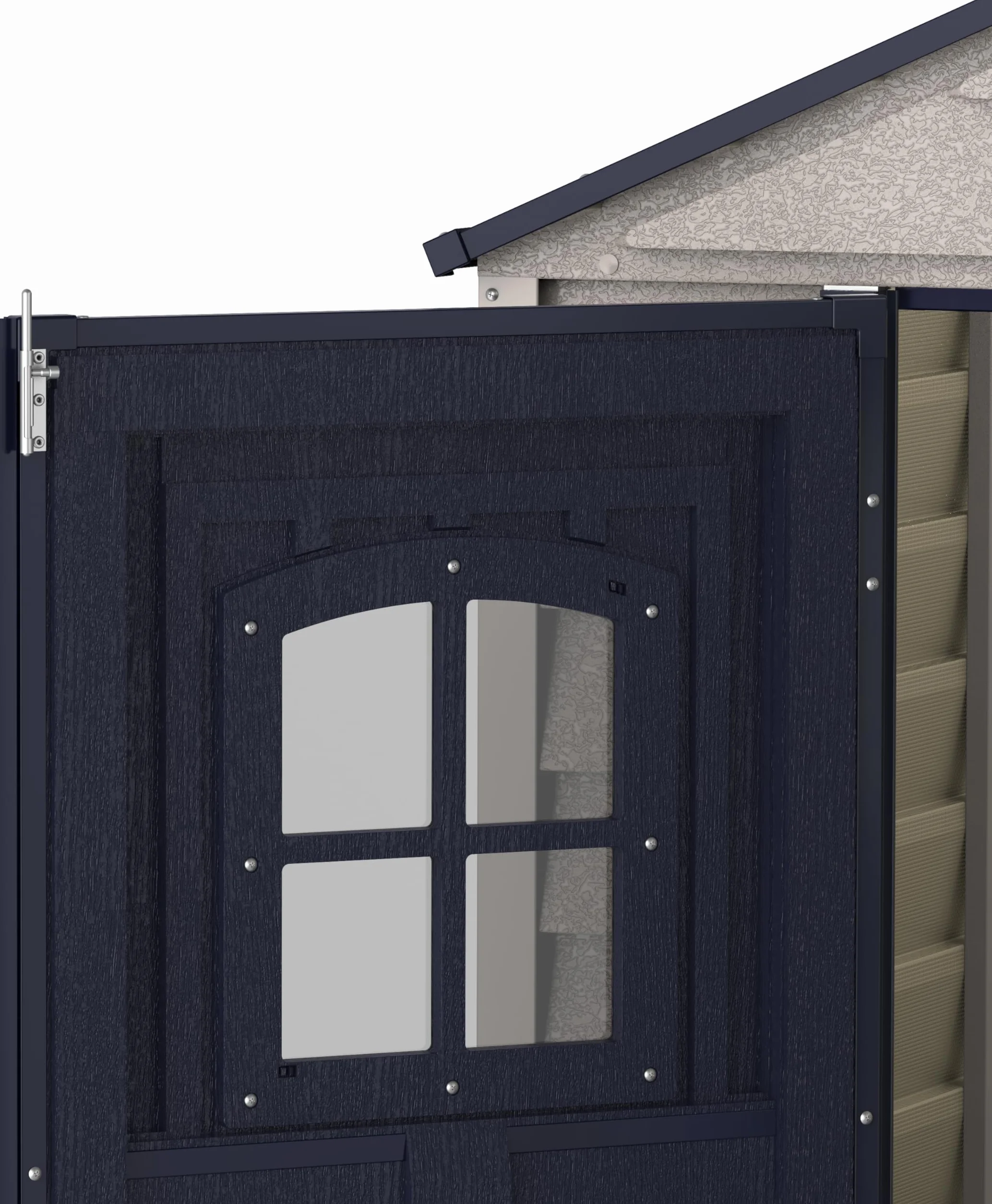 STOREMAX PLUS 7X7 Duramax caseta cobertizo jardín resina PVC gris antracita 2.1x2.1x2.3m suelo