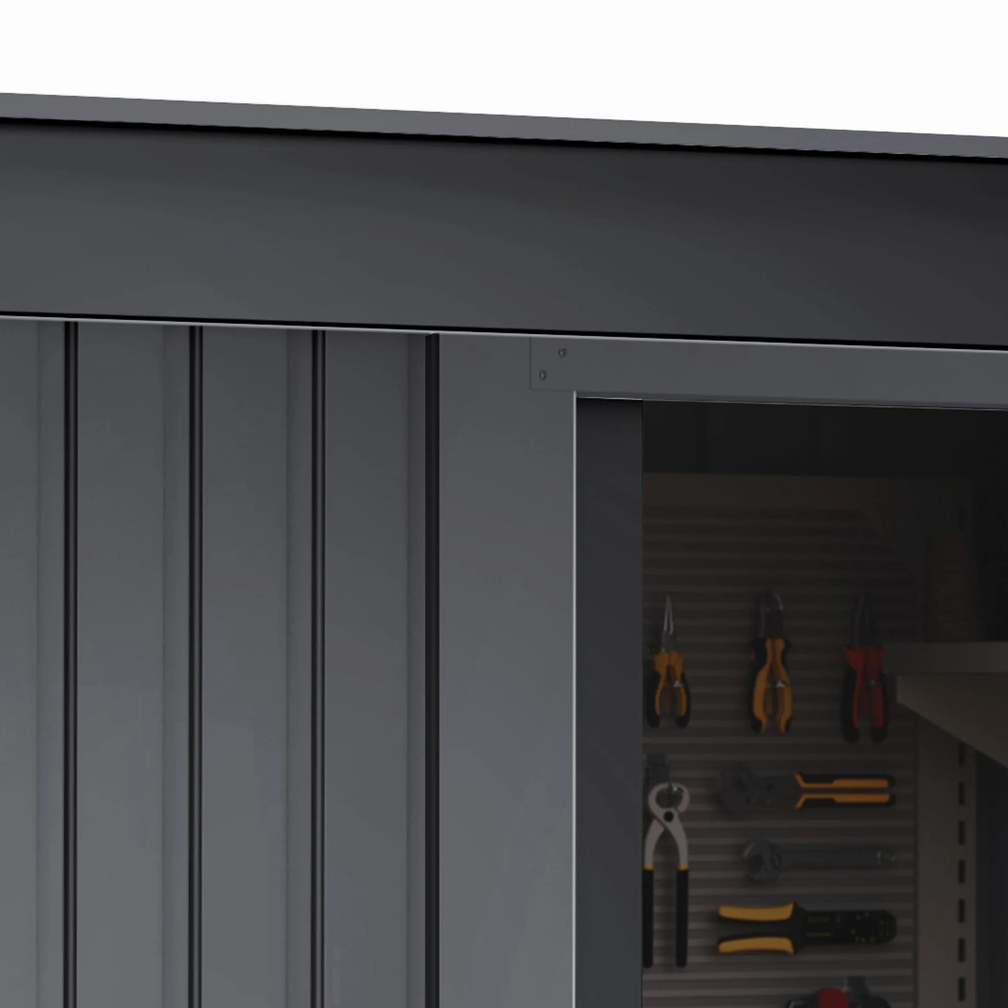Armario Exterior Terraza 1,39m2 Neat Antracita Puerta Corredera 162x86x181cm Caseta Jardín Cobertizo Almacenamiento