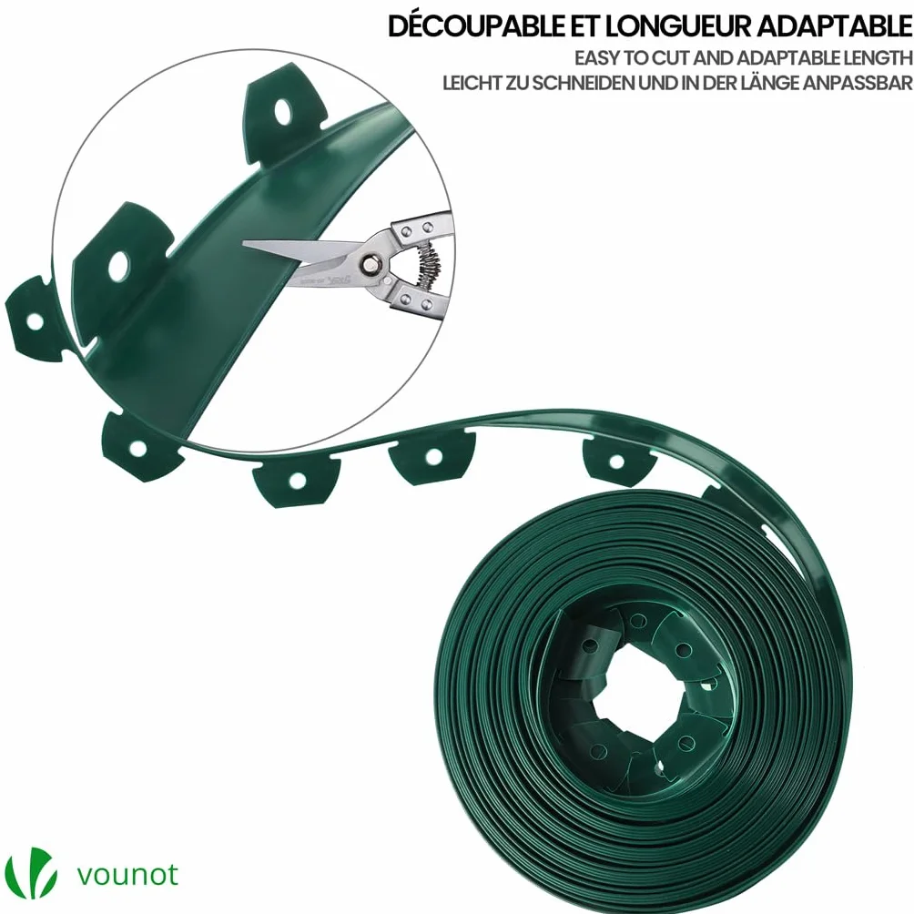 VOUNOT® Borde Jardín Flexible PVC Delimitadores Bordes 40m Altura 5cm Verde
