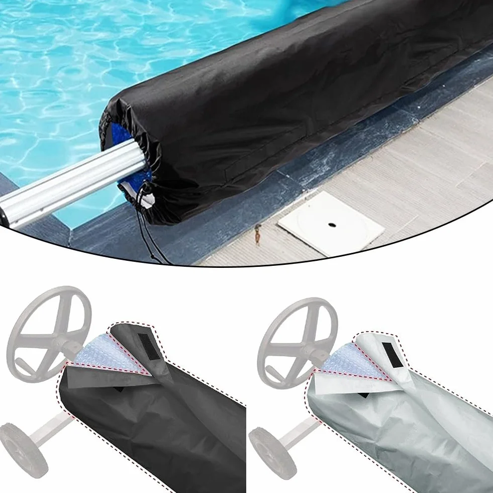 Rodillo protector manta solar piscina cubrir piscinas gris