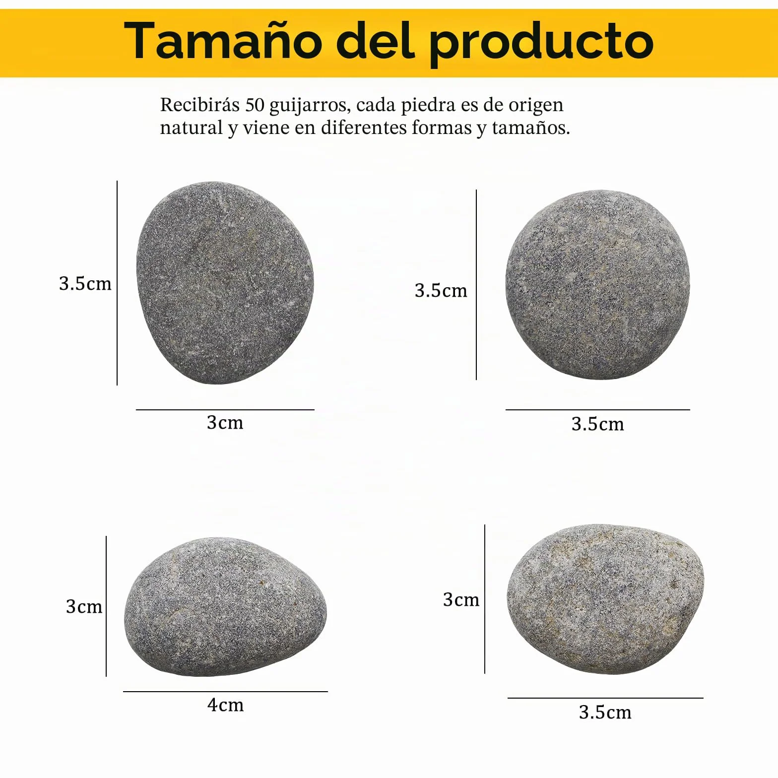 Piedras para Pintar 50 Piezas 1-3cm Decoración Jardín Acuario Manualidades