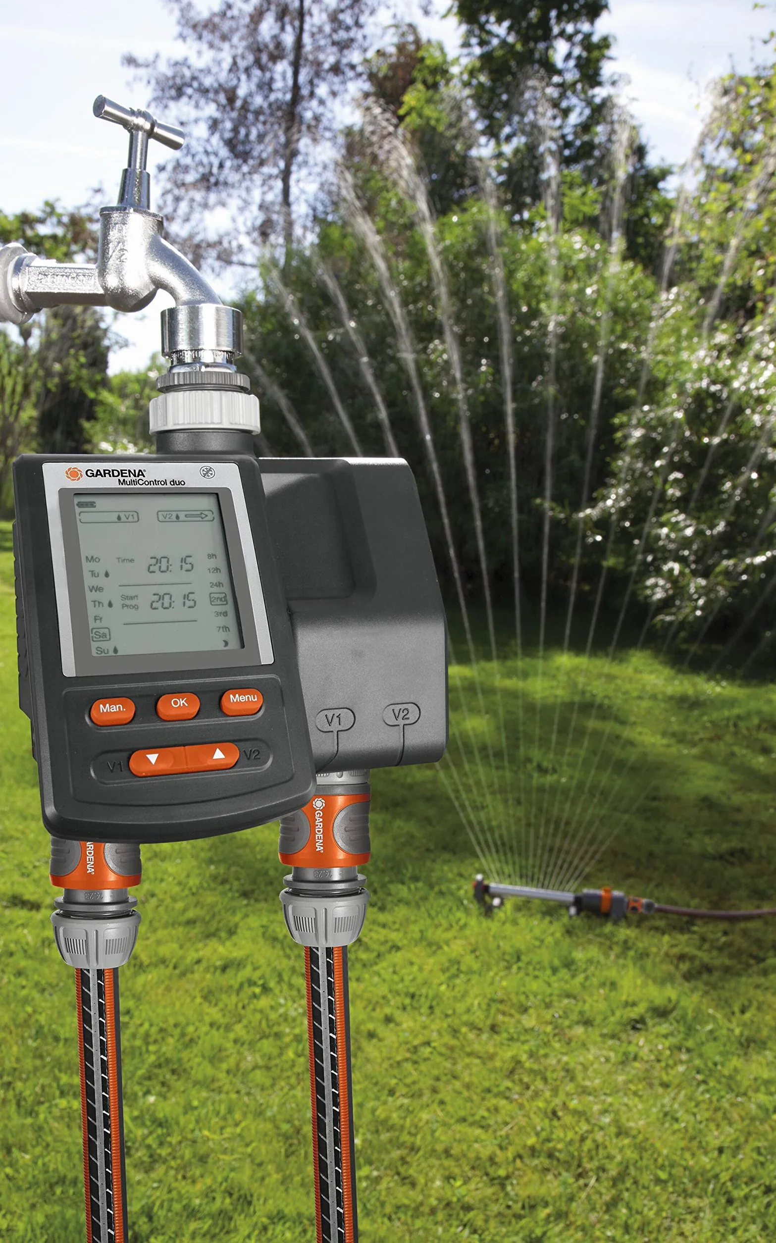 Gardena MultiControl duo Programador de riego automático LCD 1874-20