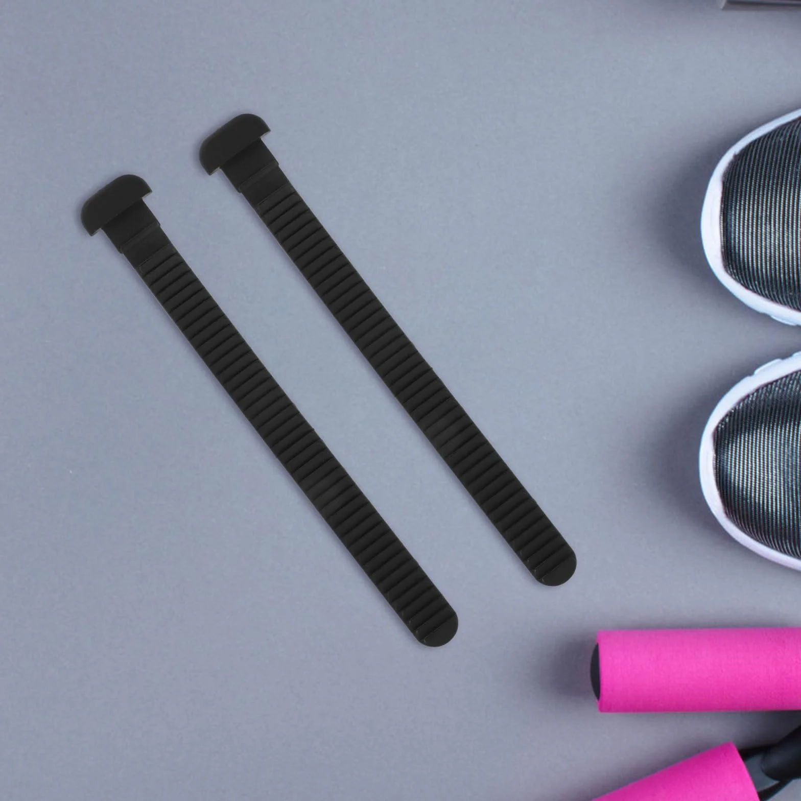 Correas Ajustables para Patines en Línea y Snowboard de PVC Negro, 4 Piezas