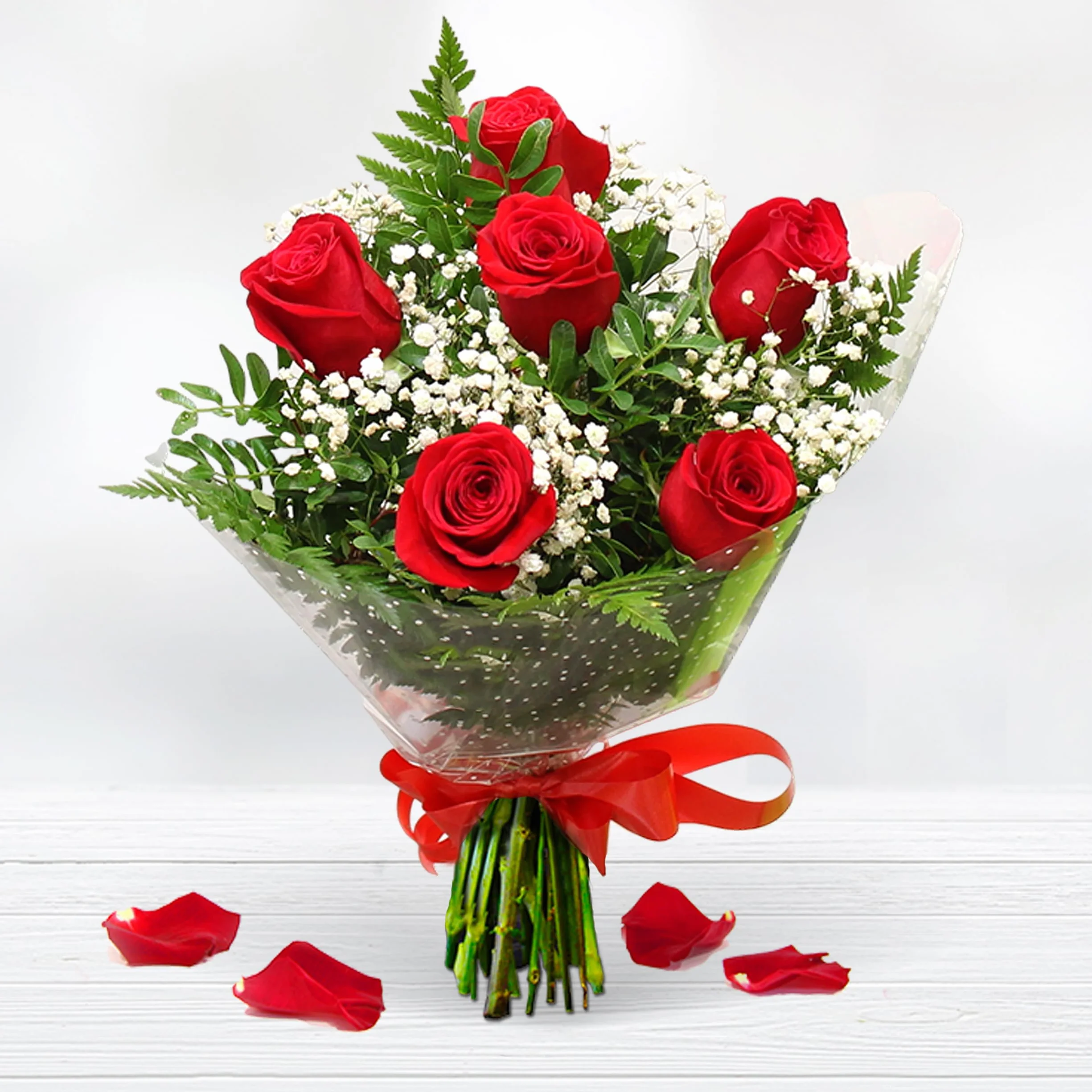 TeleROSA Ramo 6 Rosas Rojas Naturales - Flores a domicilio con tarjeta dedicatoria