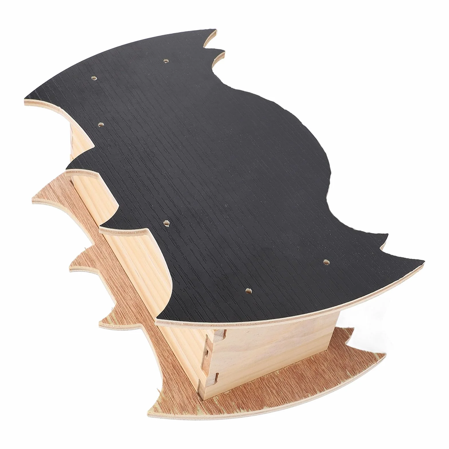 Elegante Casa de Madera para Murciélagos, Refugio Hábitat Montado Pared Durante,Caseta Bat Box Sin Tratar,Resistente Intemperie con Medio Ambiente Patio Jardinería Fácil