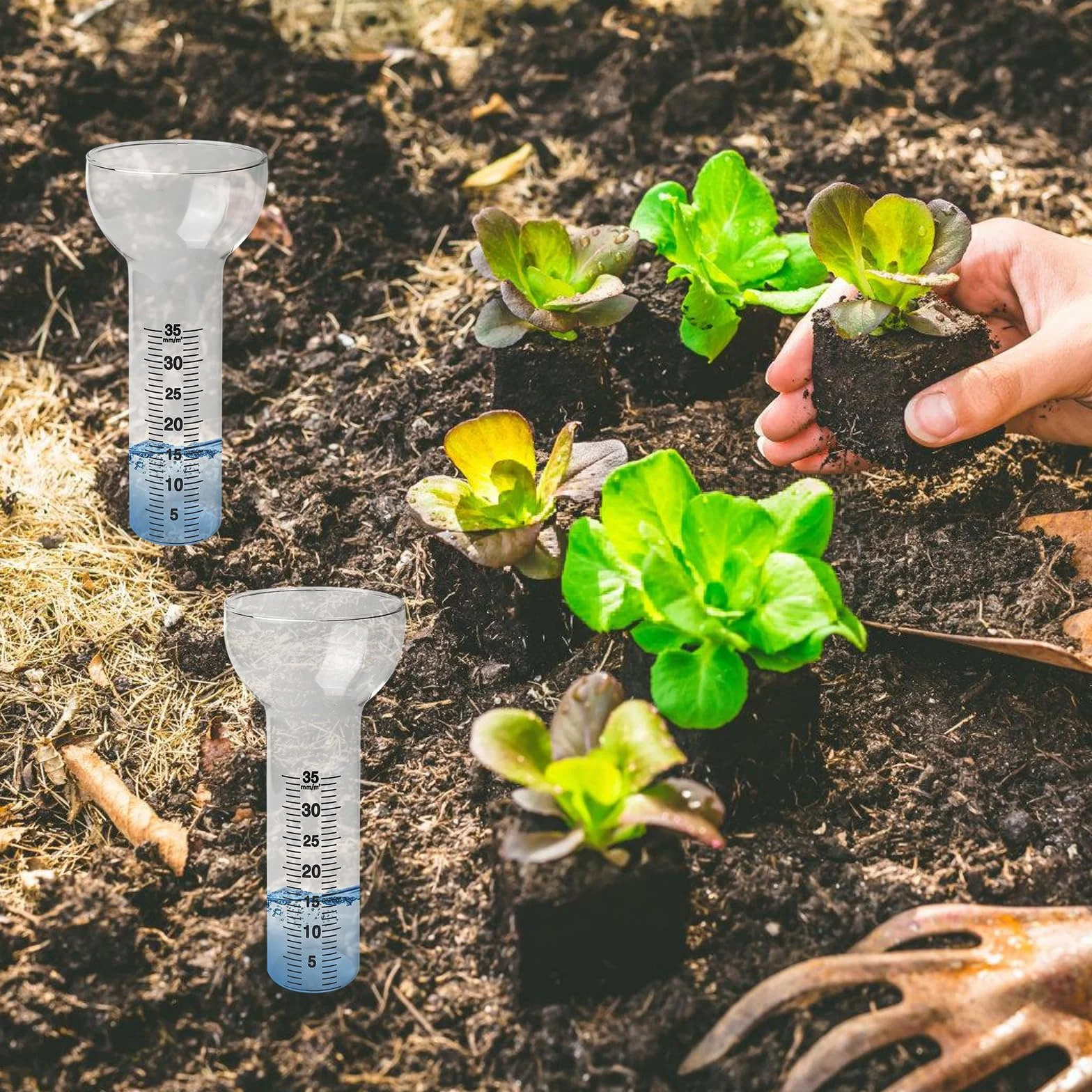 Pluviómetros de vidrio 35 mm resistentes a las heladas para exteriores jardín