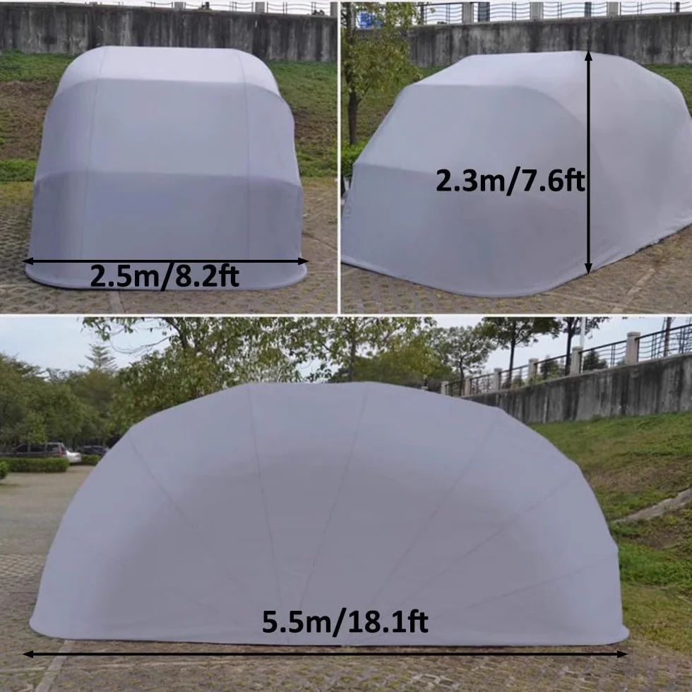 Cochera Retráctil Plegable para Coche, Garaje Portátil Tela Oxford 600d (5,5 x 2,5 x 2,3m)