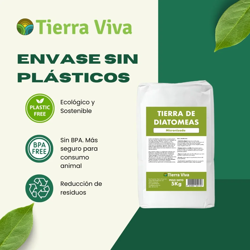 Tierra de Diatomeas Micronizada 5KG 100% Ecológico Sin Aditivos
