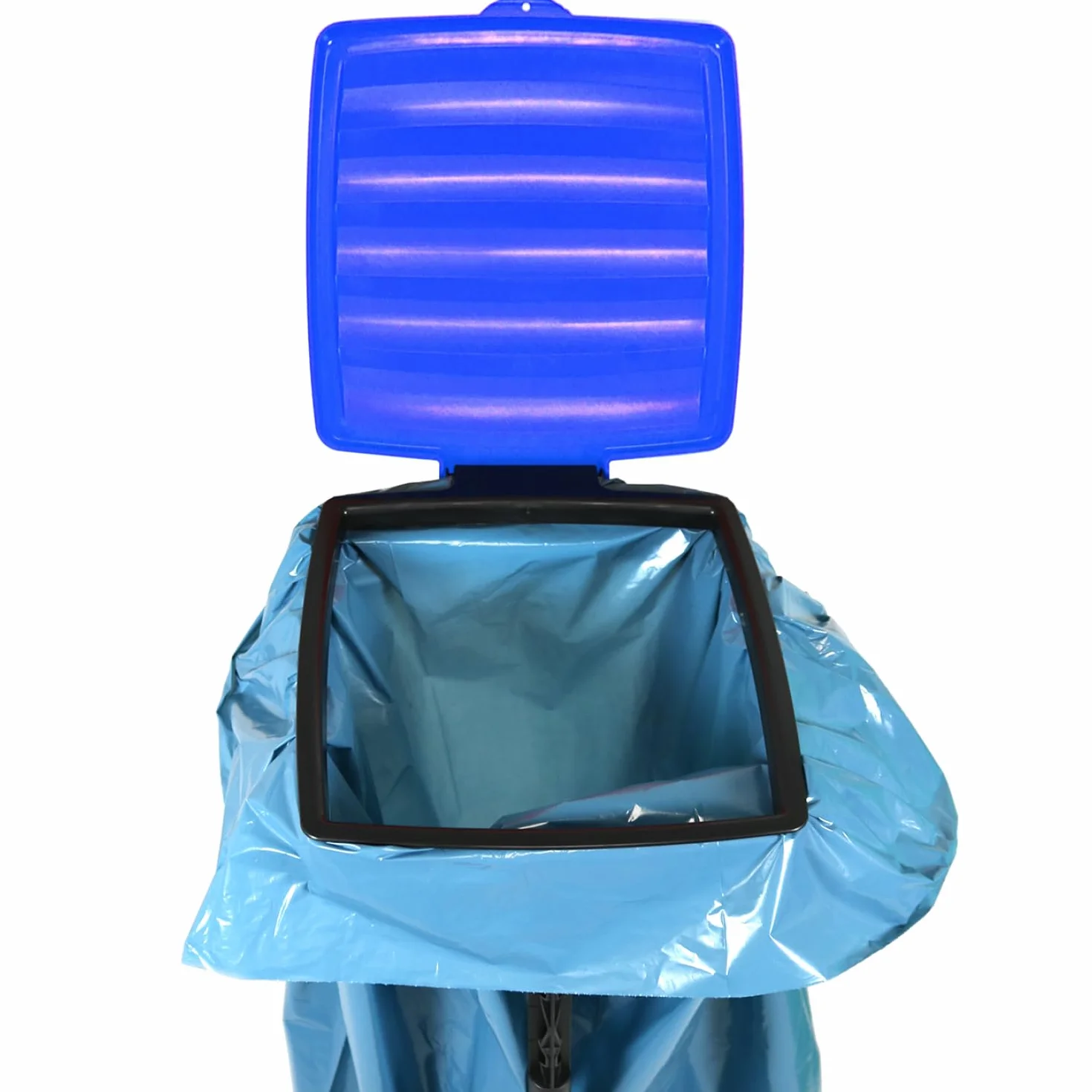 com-four® 3X Soportes para Bolsas de Basura con Tapa - 3 Alturas - Amarillo (3X - Azul)