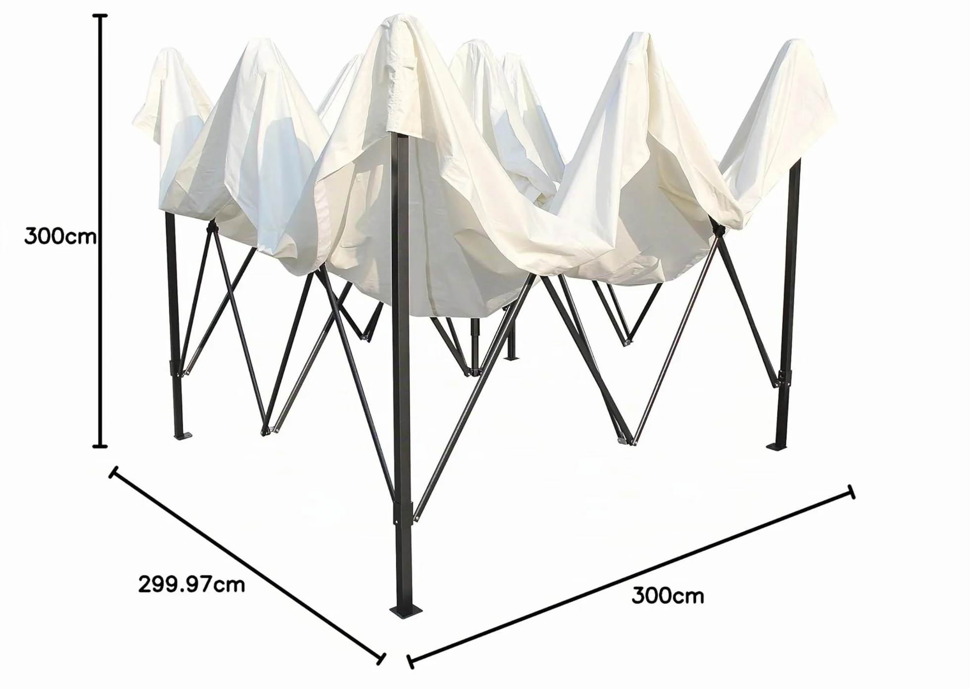 All Seasons Gazebos 3x3m Totalmente Impermeable Pop up Gazebo - Crema