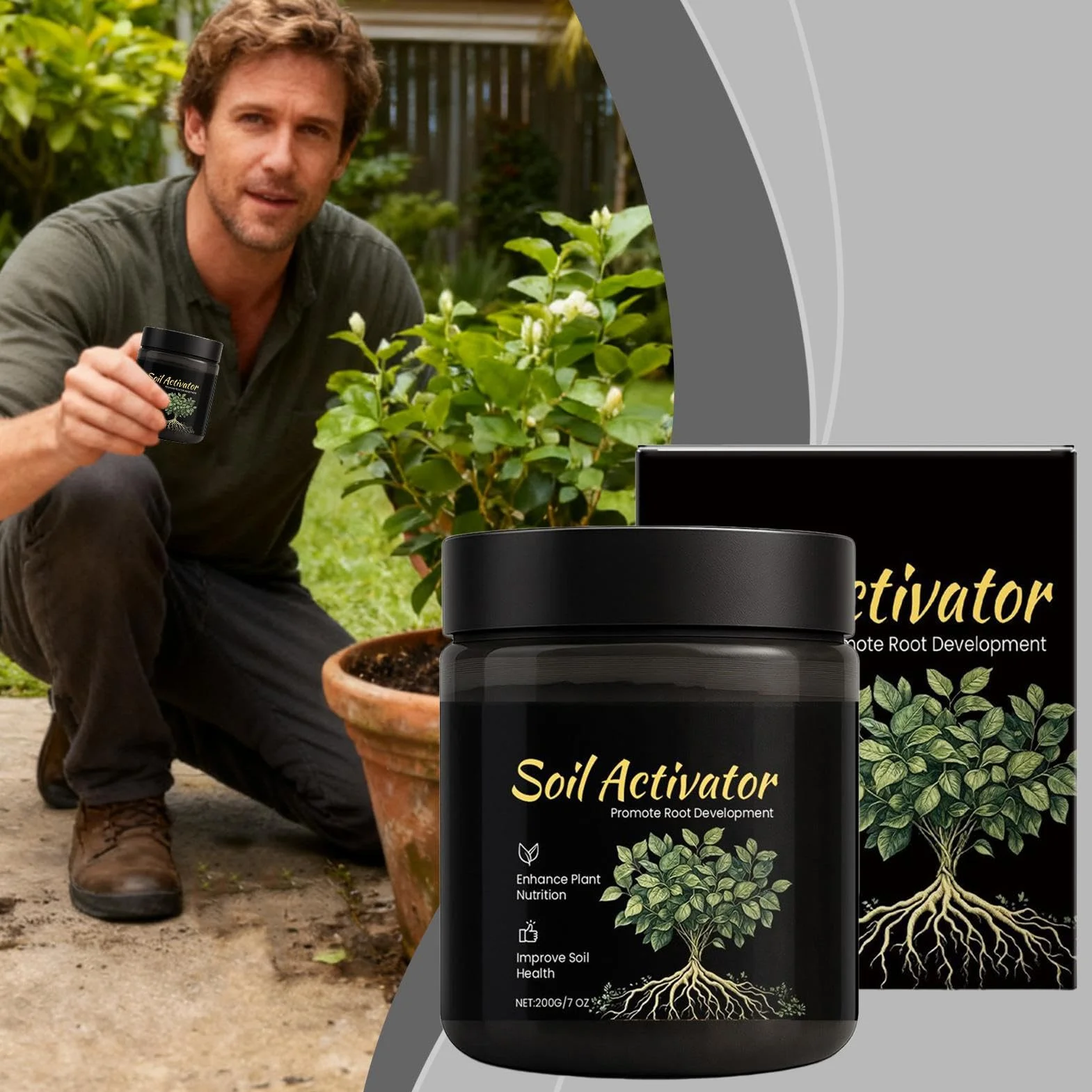 Activador de Suelo para Plantas - Promueve el Crecimiento de las Raíces para Jardín, Césped, Patio
