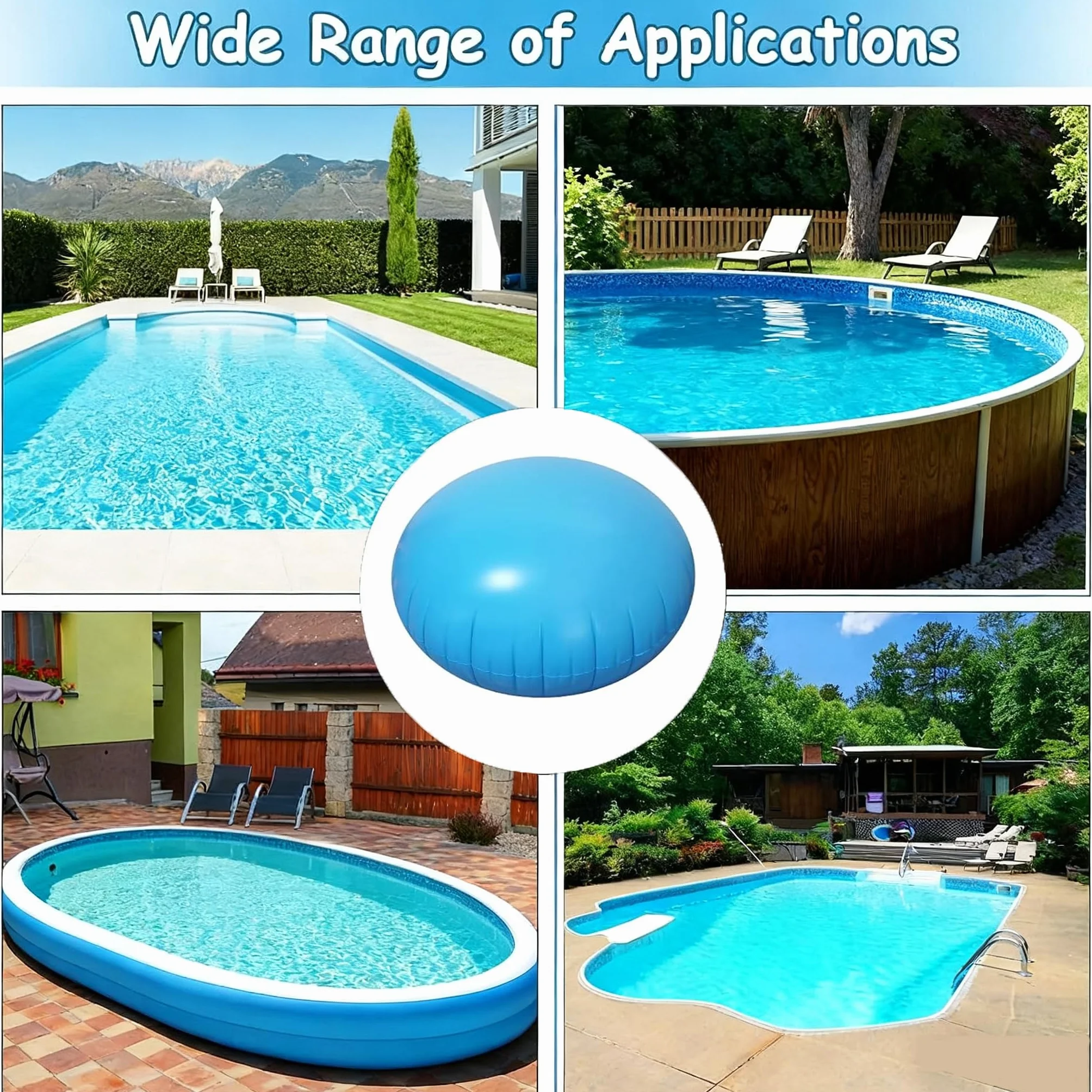 Cojín de Invierno para Piscina 120 x 120 cm, Cojín de Aire para Cubierta de Piscina