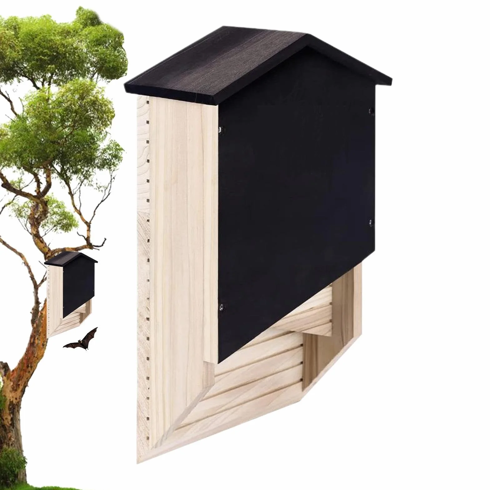 Refugio Exterior para Murciélagos - Caja de Madera Reutilizable, Decoración Casa