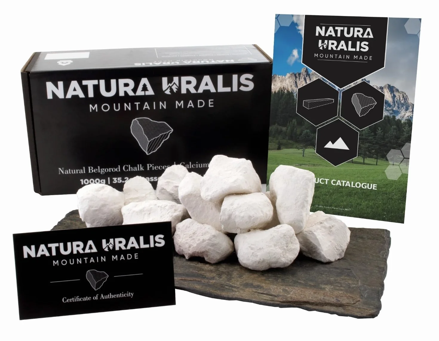Natura Uralis Trozos de Tiza Blanca 200g - Carbonato de Calcio Natural