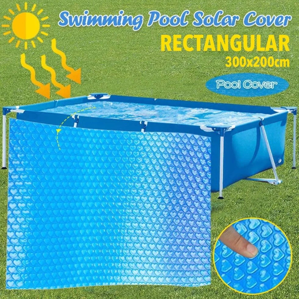 Cubierta Solar para Piscina 300x200cm Manta Térmica Protección Burbujas