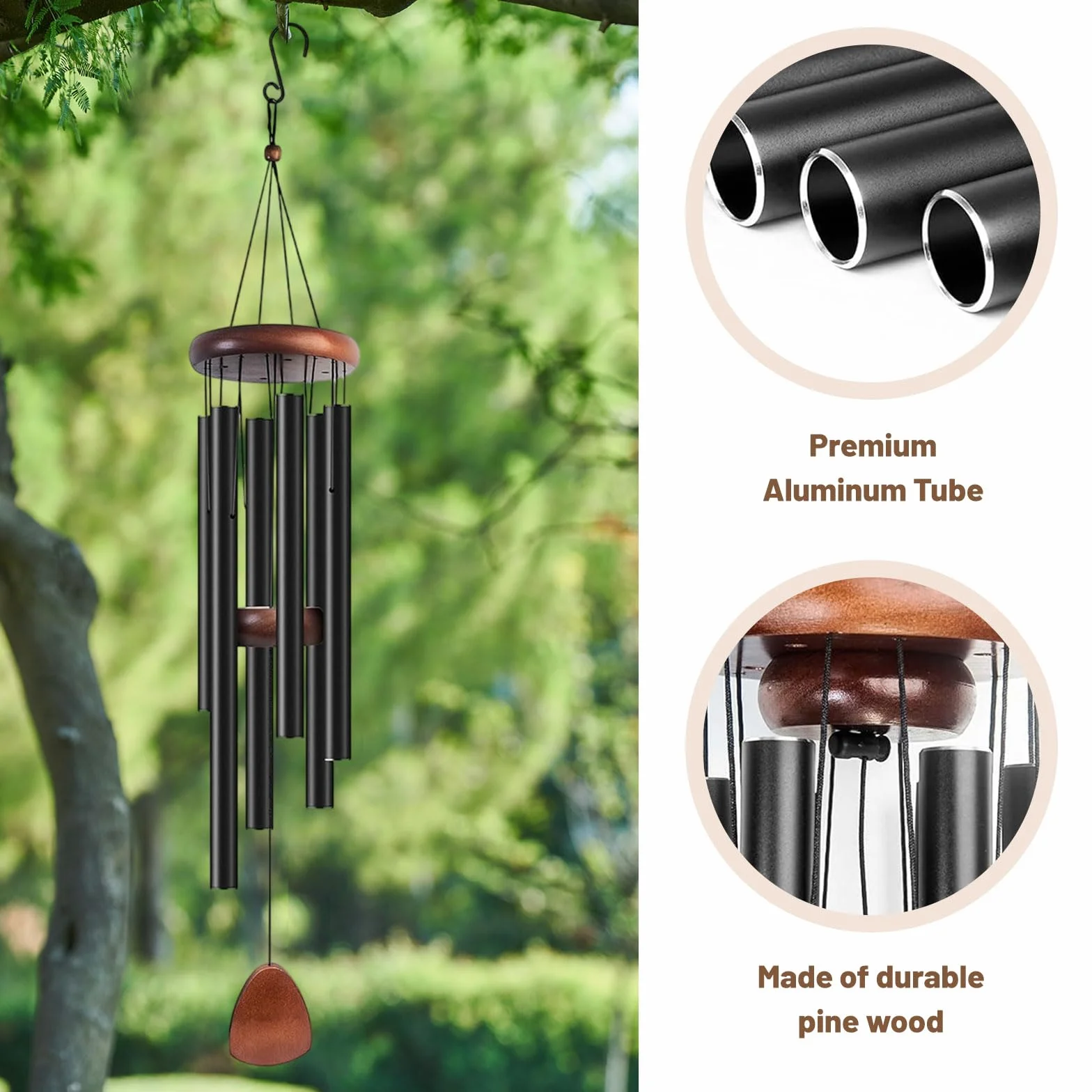 Móvil de Viento Metal para Exteriores Colgante Jardín Elegante