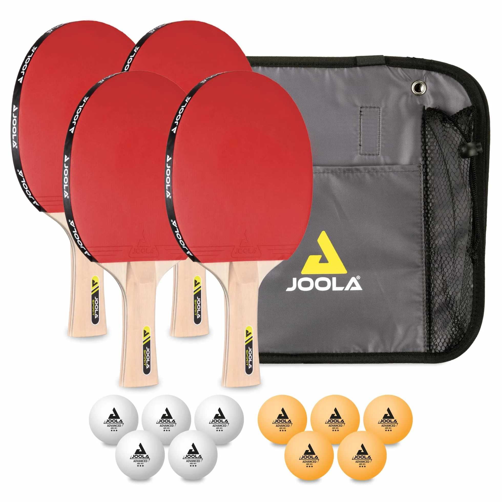 JOOLA Set de Ping-Pong Familiar con 4 Raquetas, Pelotas y Bolsa de Transporte