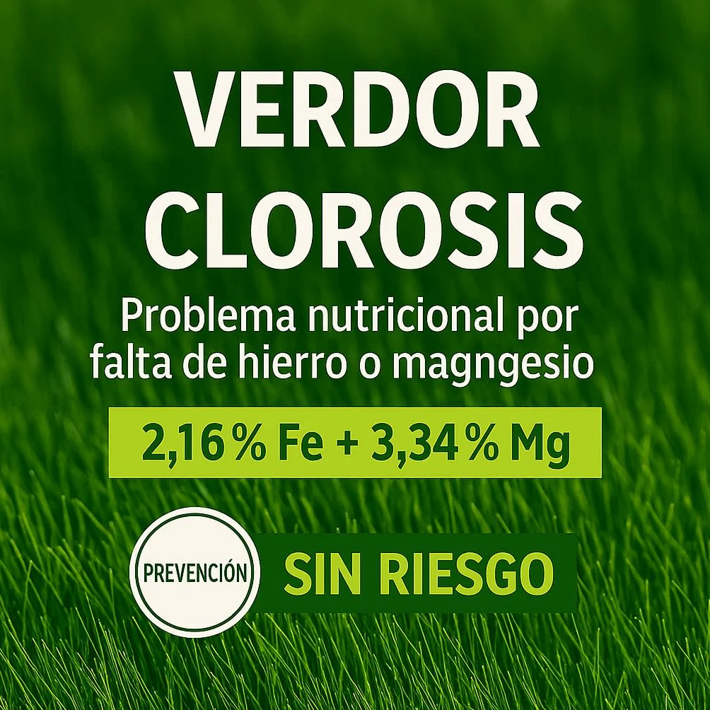 FERTIBONO Abono Césped 2 kg NPK Magnesio Hierro Manganeso Revitaliza Césped Amarillo 80 m²