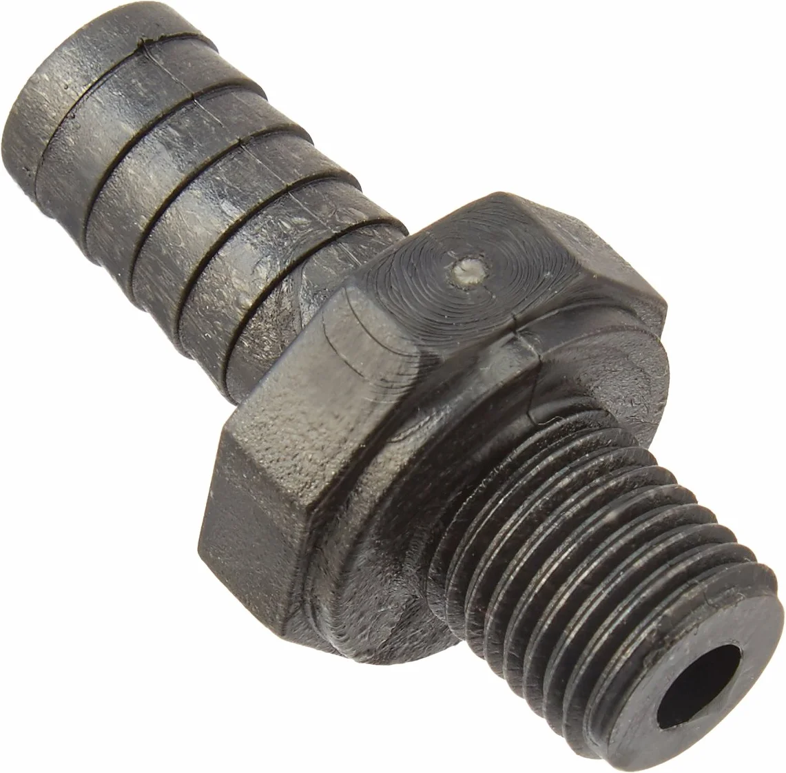 Waterway plásticos 806105083913 1/4 "rosca macho de tubo, 3/8 Barb adaptador de tapón de drenaje