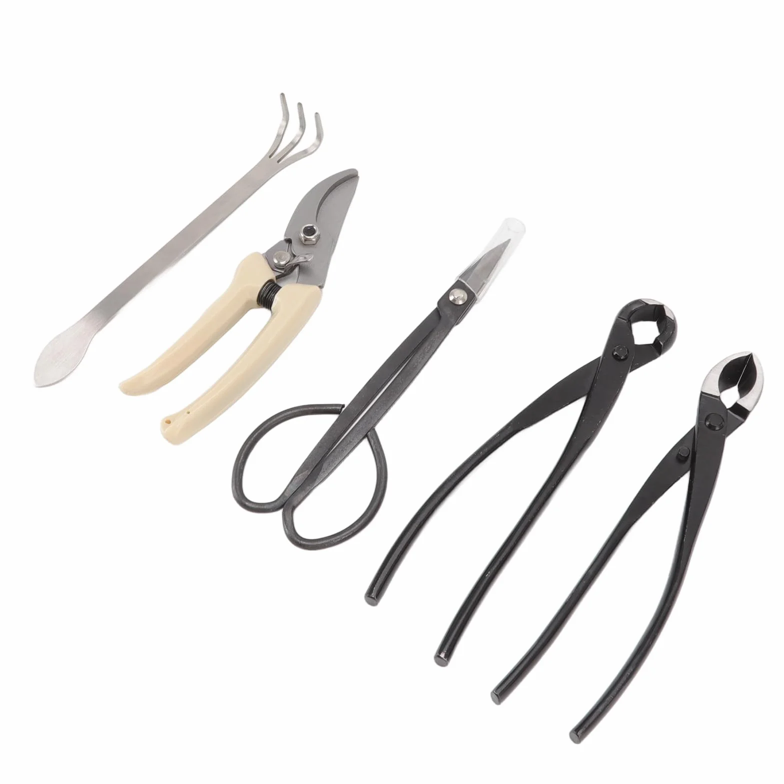 Juego de Herramientas para Bonsái de 5 Piezas, Kit de Herramientas para Principiantes de árboles de Jardinería, Kit de Cuidado para Principiantes de Bonsái que Incluye Tijeras para Bonsái, Tijeras de