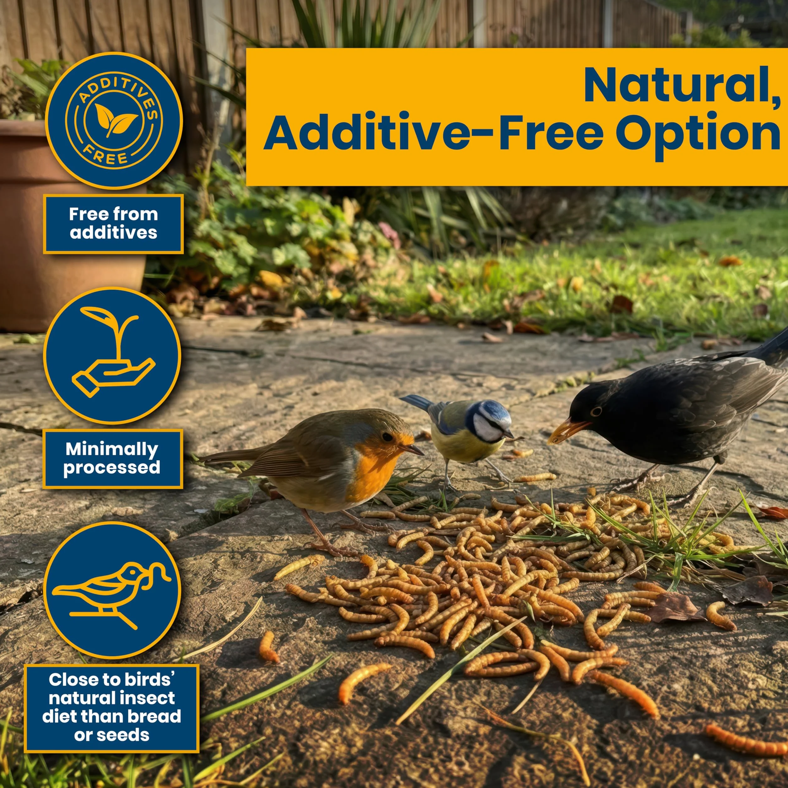 Mealworms 5 kg de gusanos de la harina secos para aves silvestres